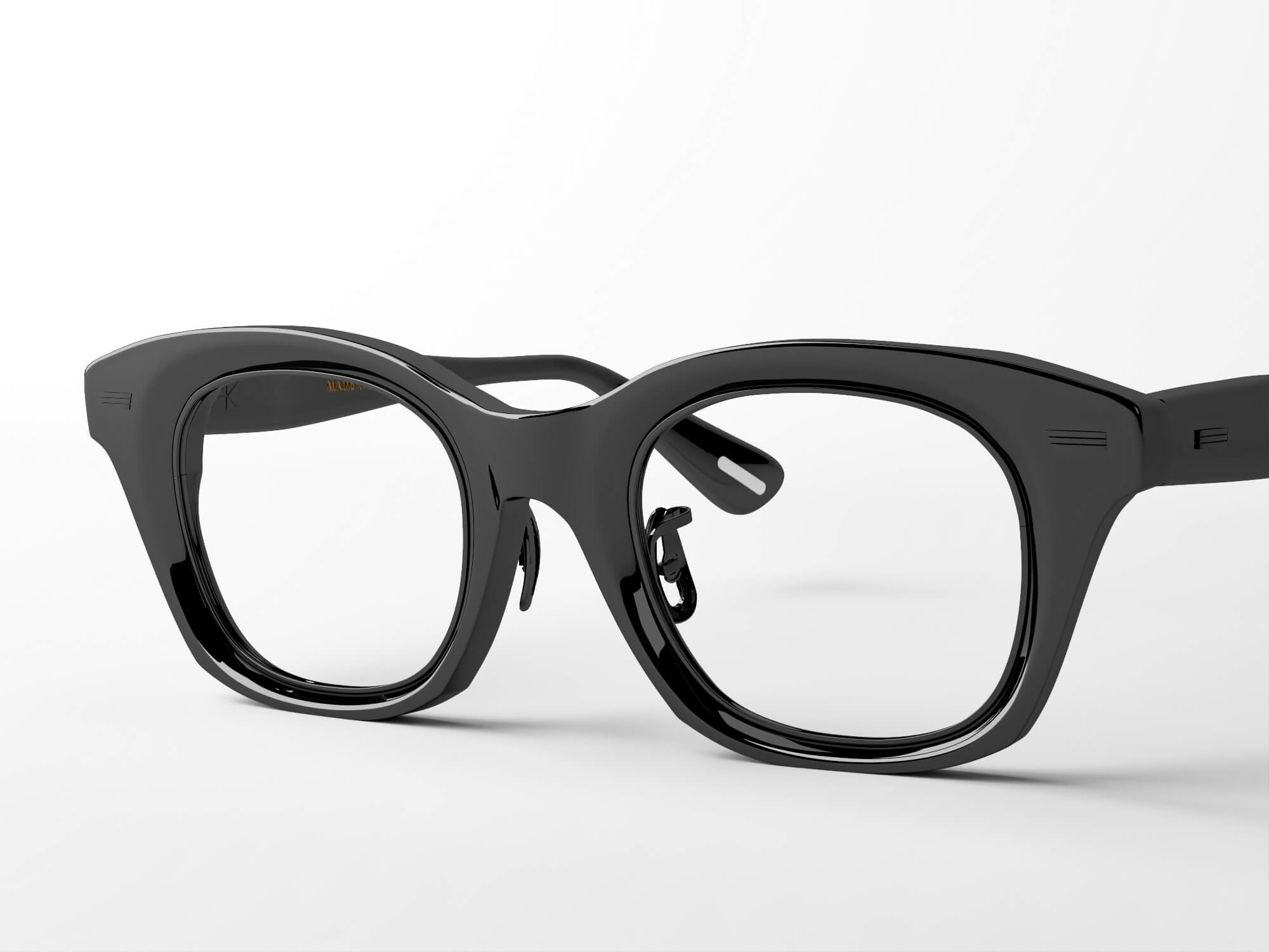 Black Acetate Eyeglasses Lowpoly 3D Model 3D Model