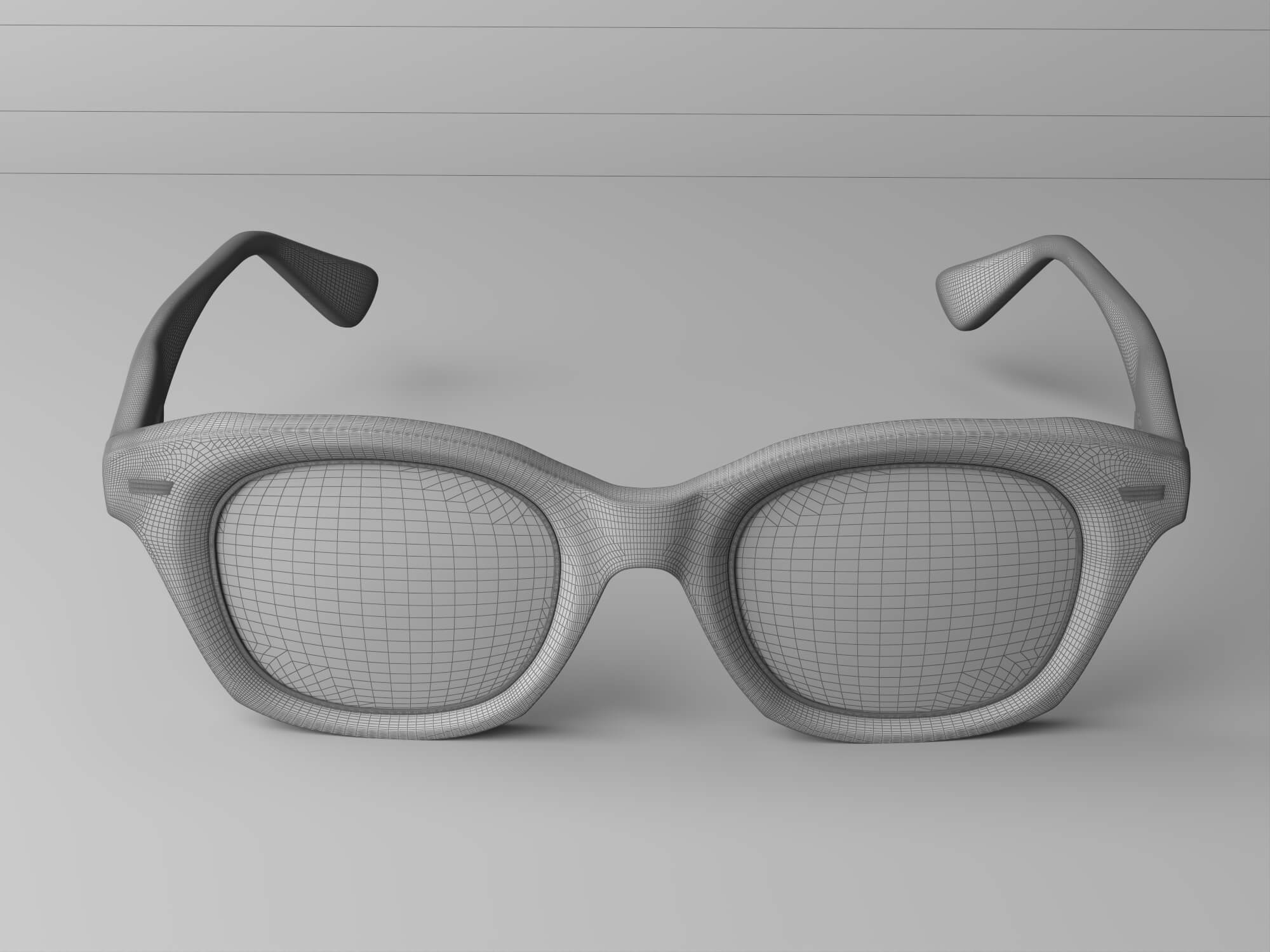 Black Acetate Eyeglasses Lowpoly 3D Model 3D Model