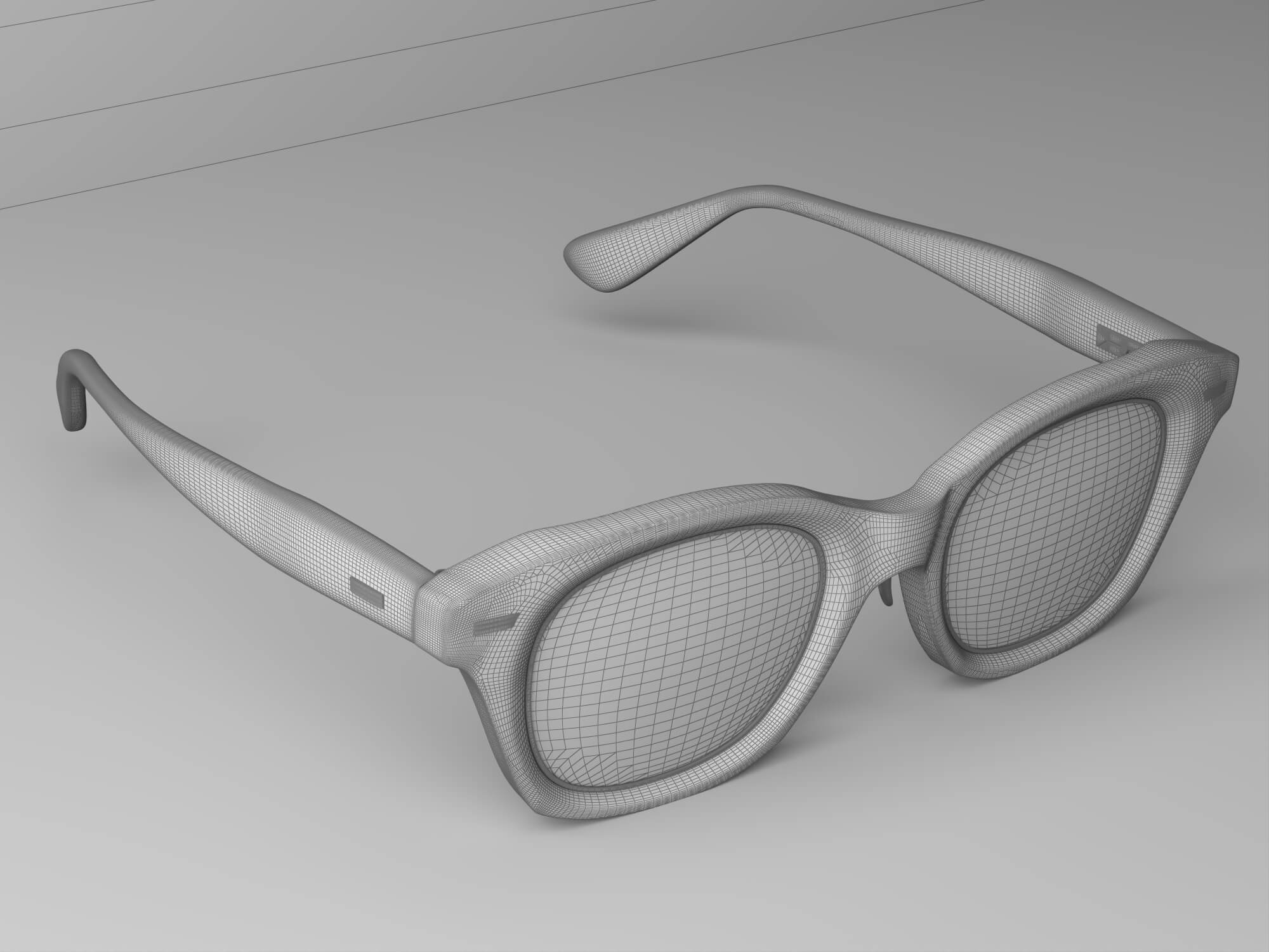 Black Acetate Eyeglasses Lowpoly 3D Model 3D Model