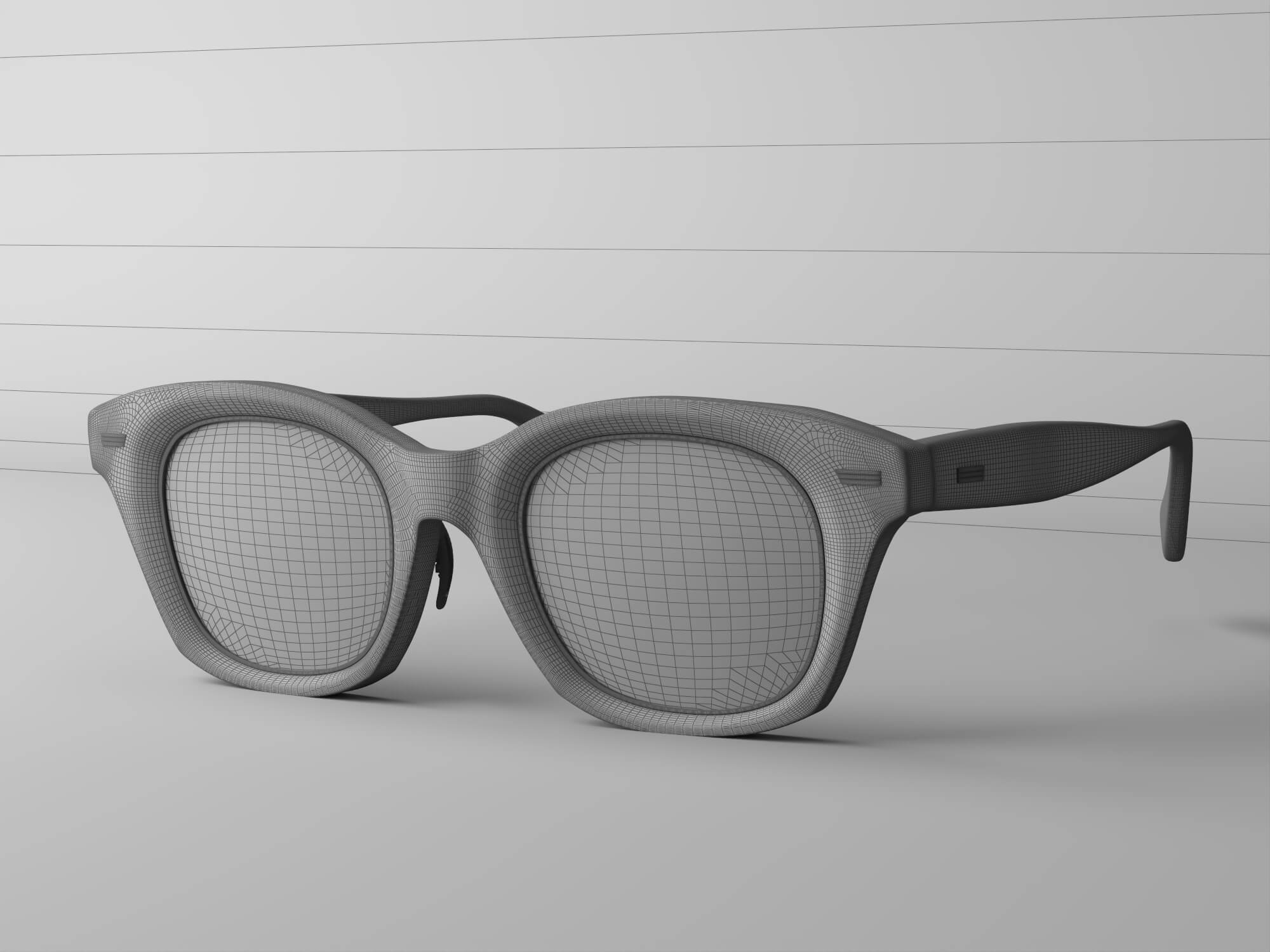 Black Acetate Eyeglasses Lowpoly 3D Model 3D Model