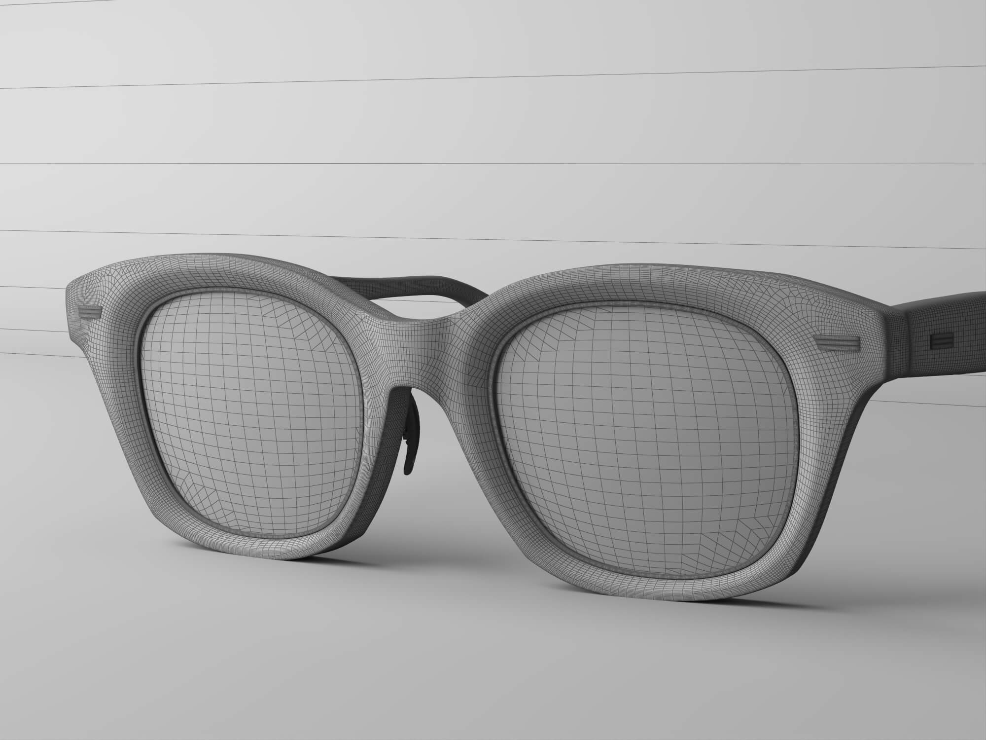 Black Acetate Eyeglasses Lowpoly 3D Model 3D Model