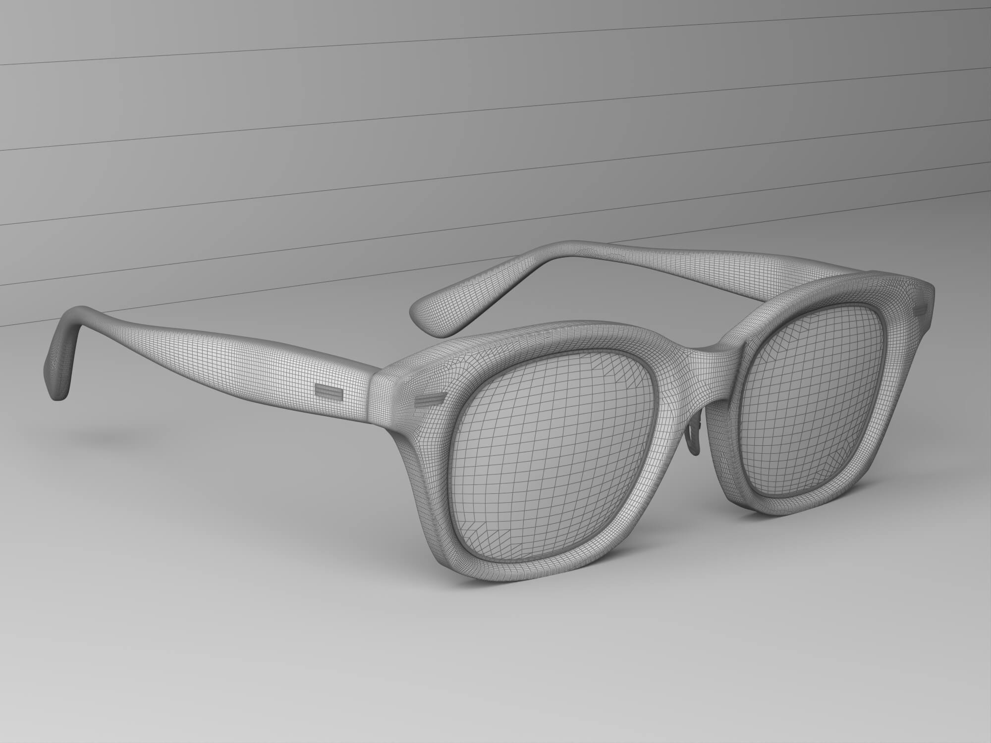 Black Acetate Eyeglasses Lowpoly 3D Model 3D Model