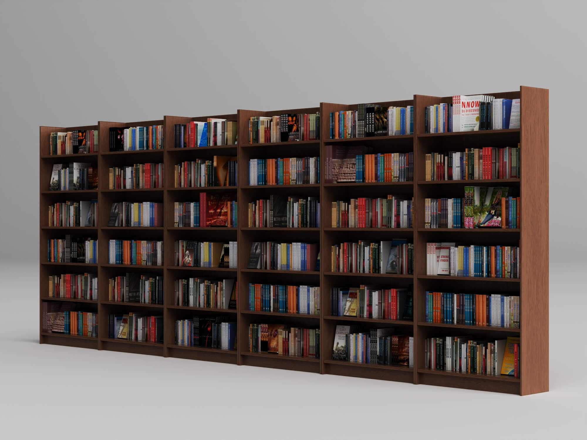 Bookstore Bookshelf and Magazine Display Rack Set 3D Model