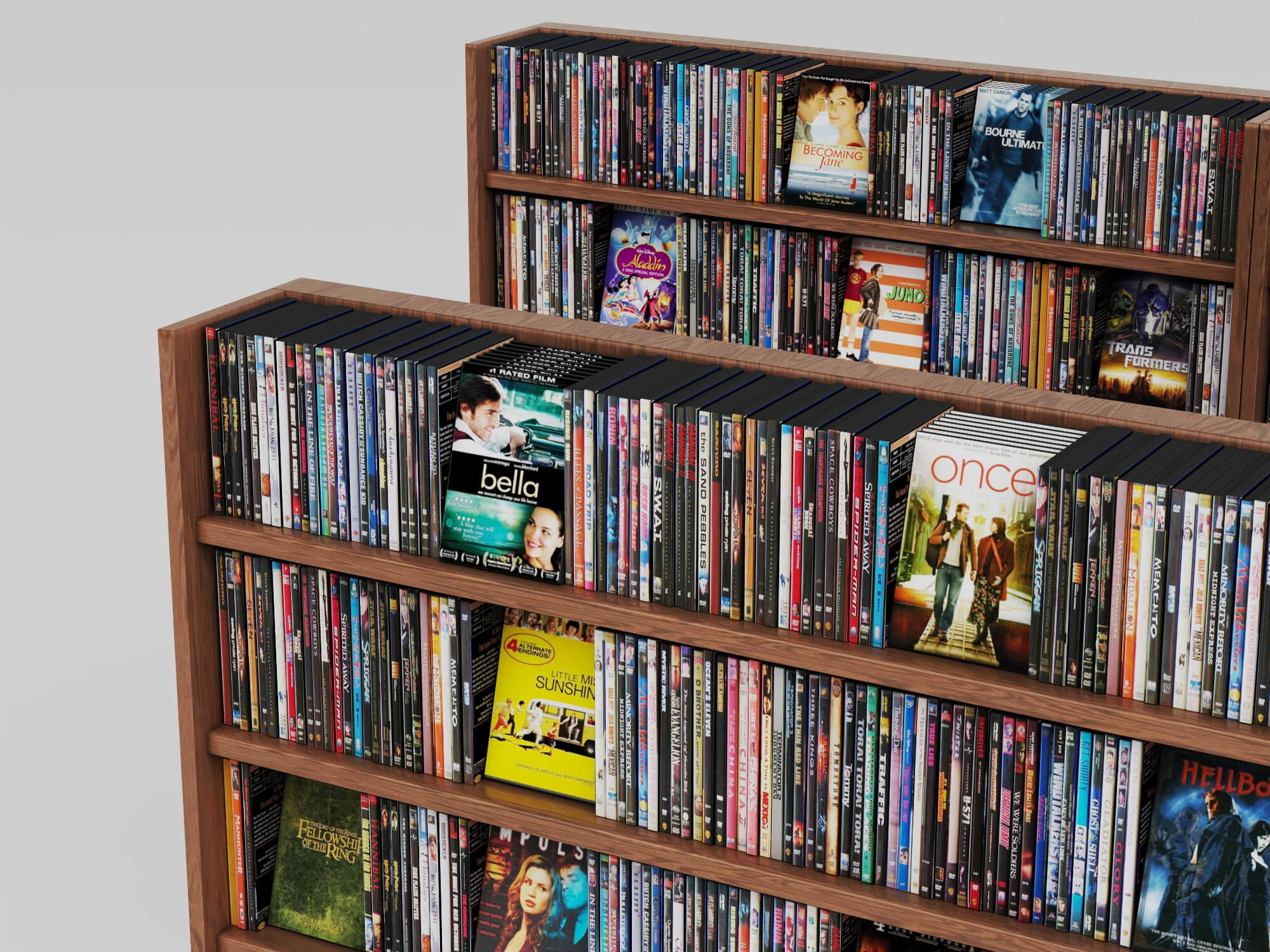 Bookstore Bookshelf and Magazine Display Rack Set 3D Model