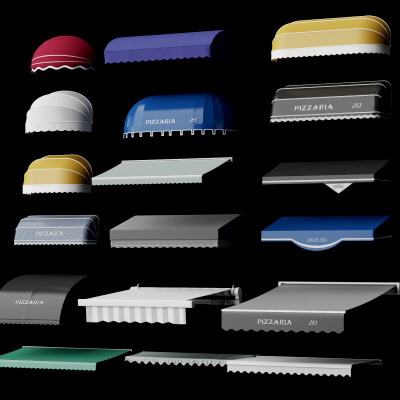 Cafe and Restaurant Storefront Awnings Pack