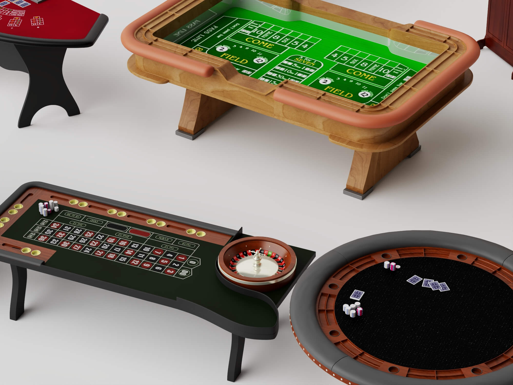 Casino Game Equipment Pack 3D Model 3D Model