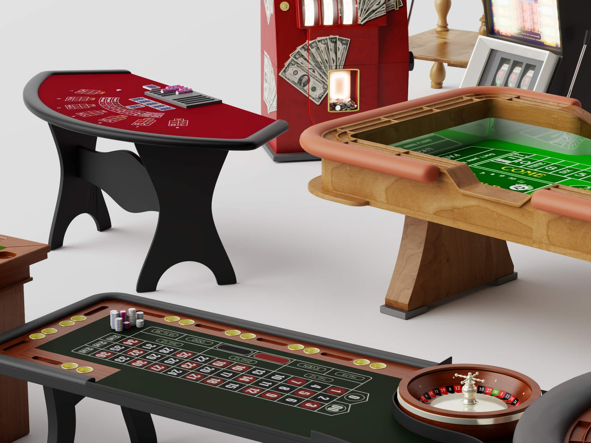 Casino Game Equipment Pack 3D Model 3D Model