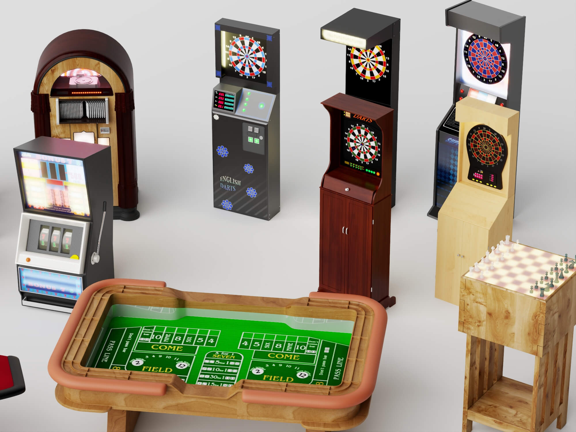 Casino Game Equipment Pack 3D Model 3D Model