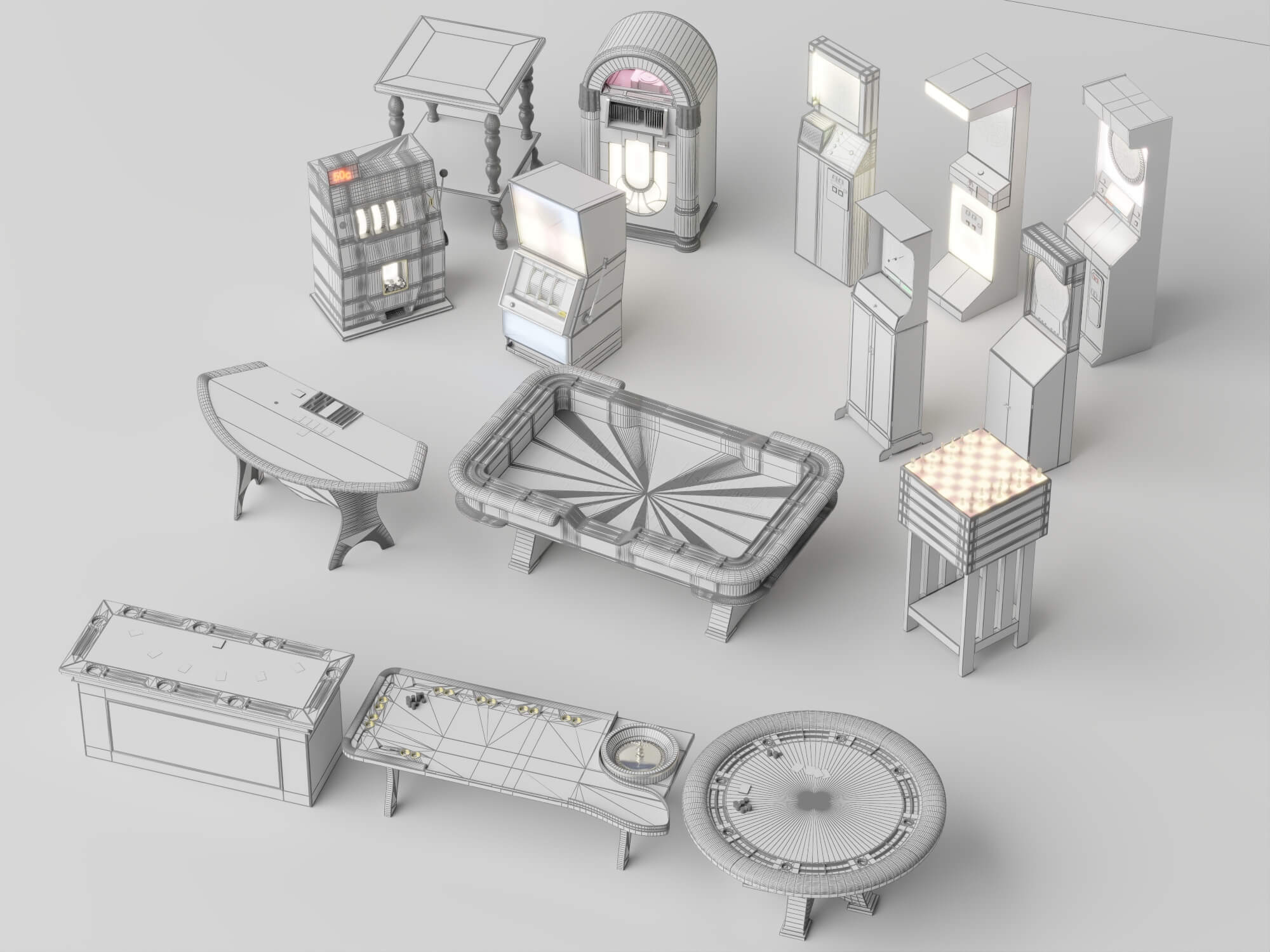 Casino Game Equipment Pack 3D Model 3D Model