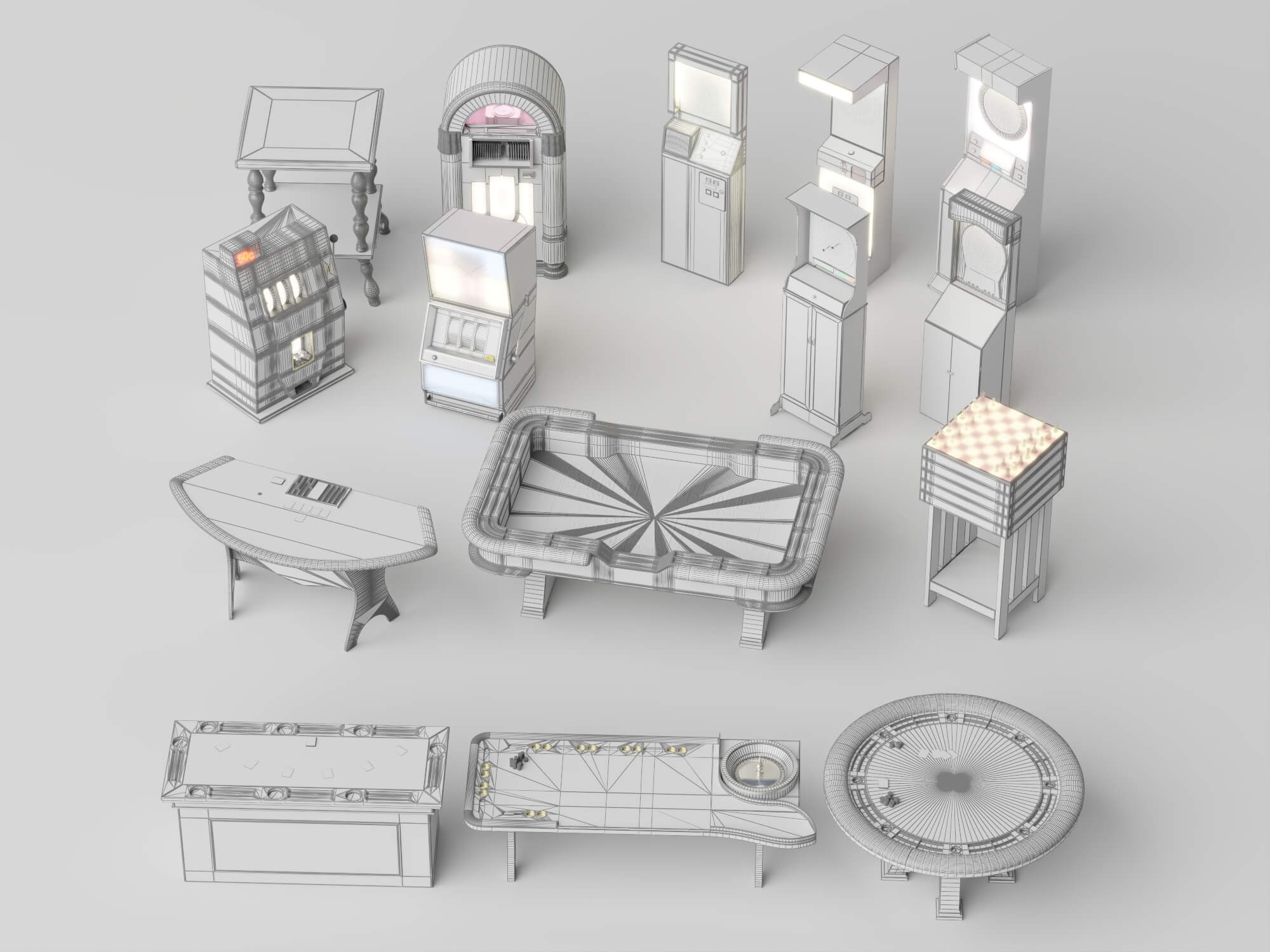 Casino Game Equipment Pack 3D Model 3D Model