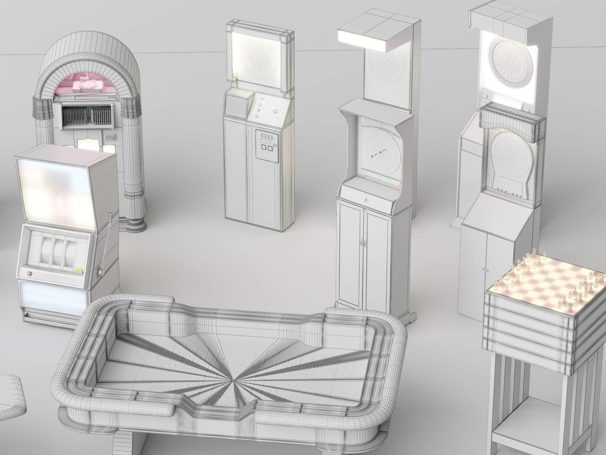 Casino Game Equipment Pack 3D Model 3D Model