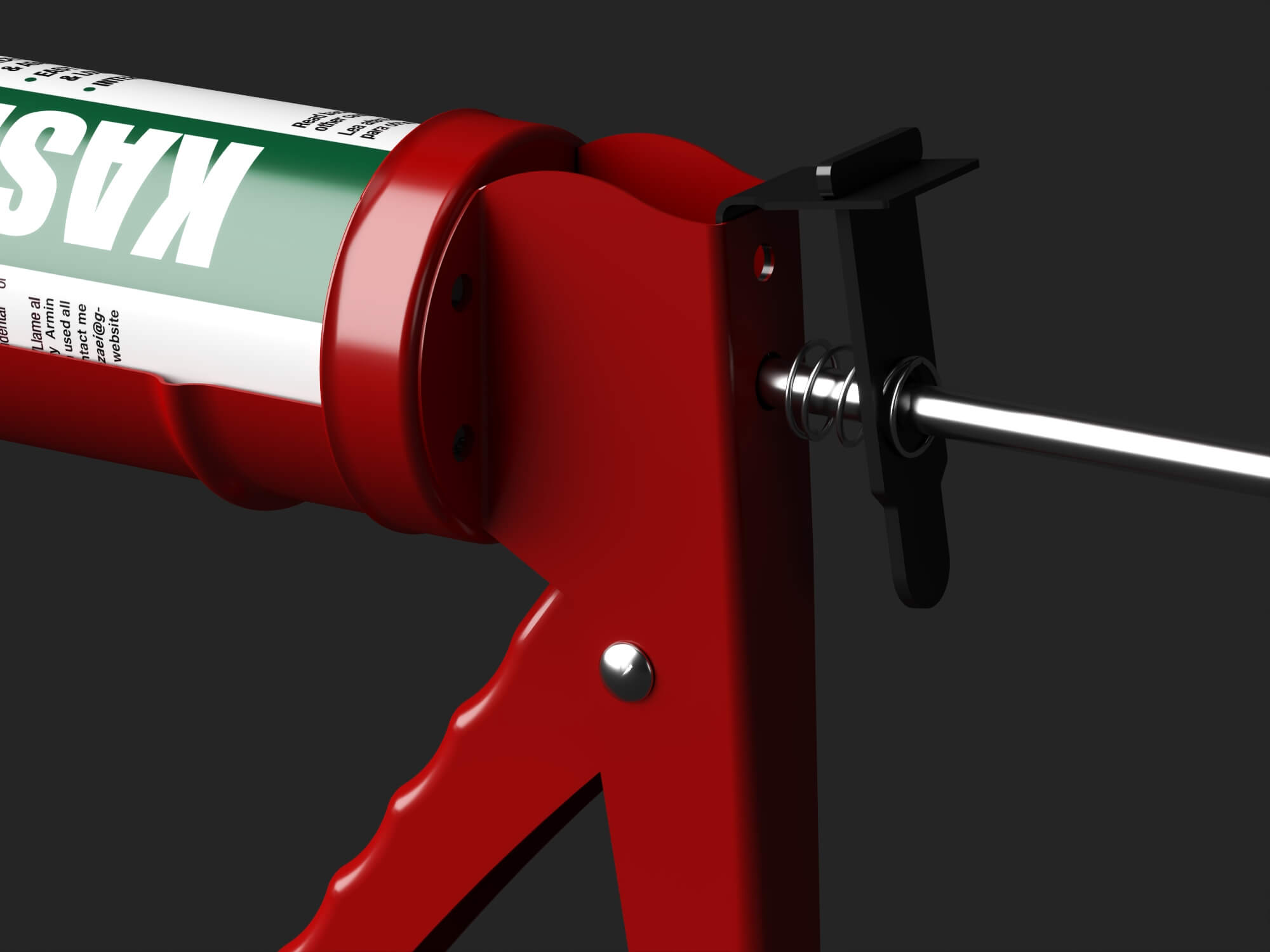 Caulk Gun with Sealant Tube Lowpoly 3D Model 3D Model