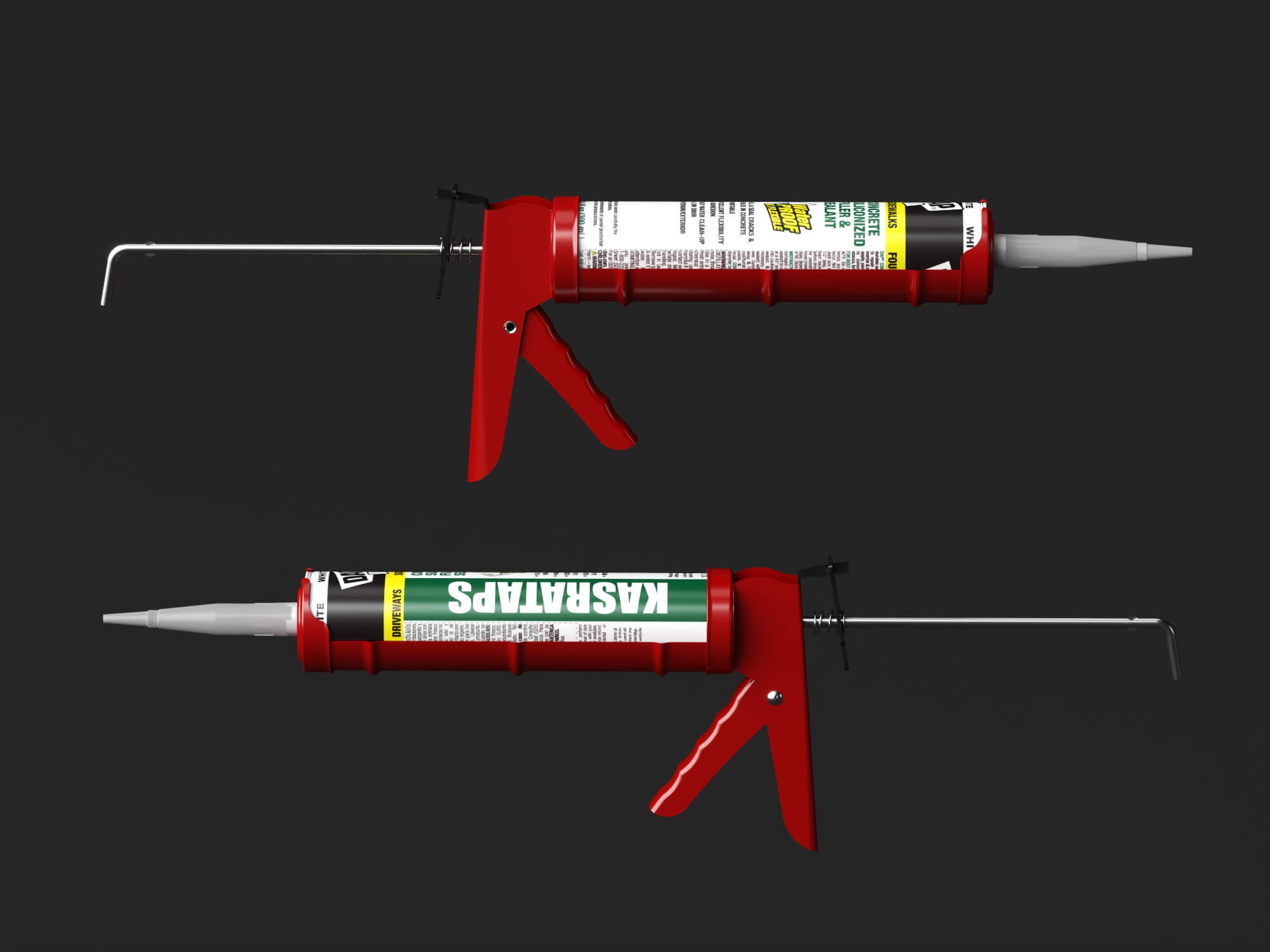 Caulk Gun with Sealant Tube Lowpoly 3D Model 3D Model