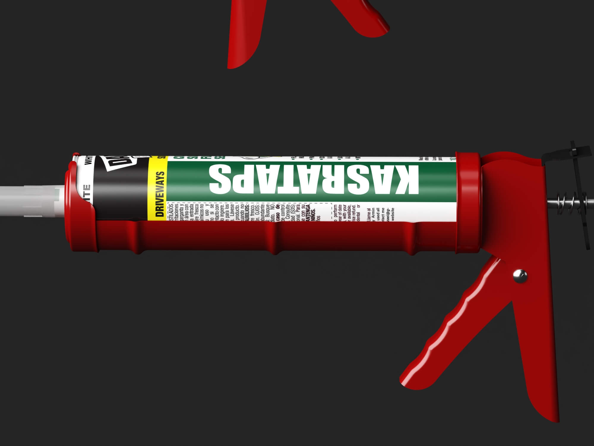 Caulk Gun with Sealant Tube Lowpoly 3D Model 3D Model