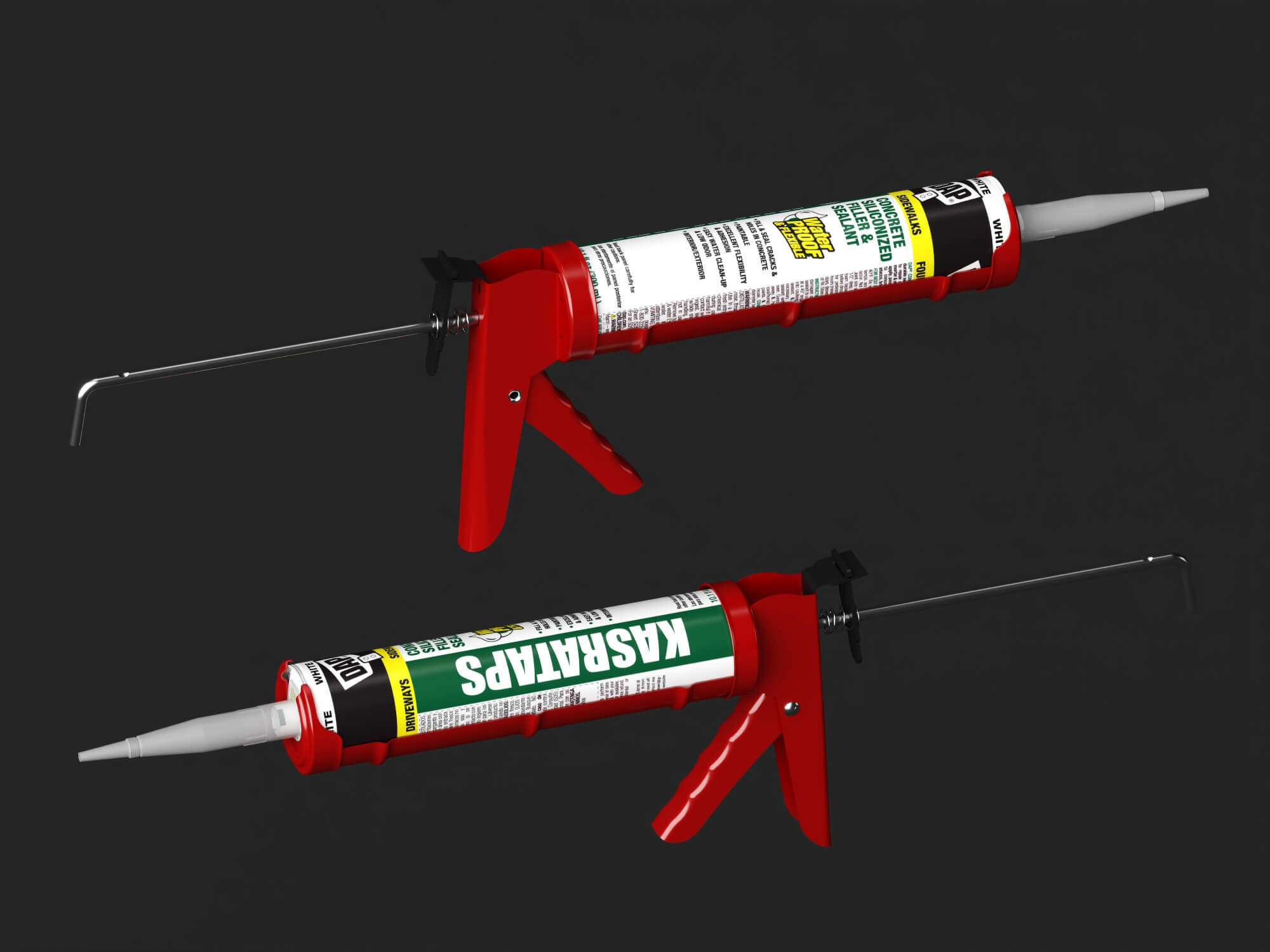 Caulk Gun with Sealant Tube Lowpoly 3D Model 3D Model