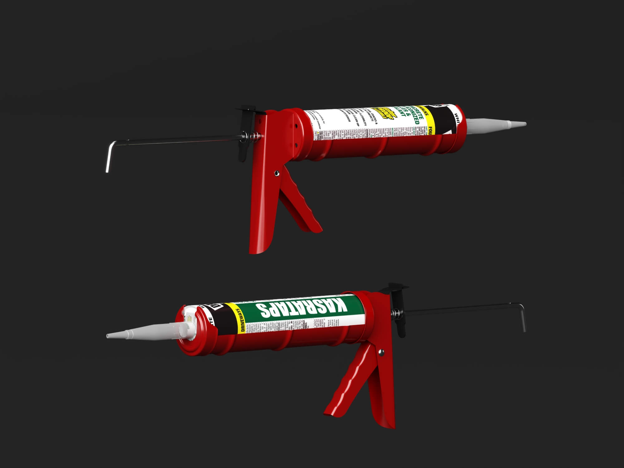 Caulk Gun with Sealant Tube Lowpoly 3D Model 3D Model