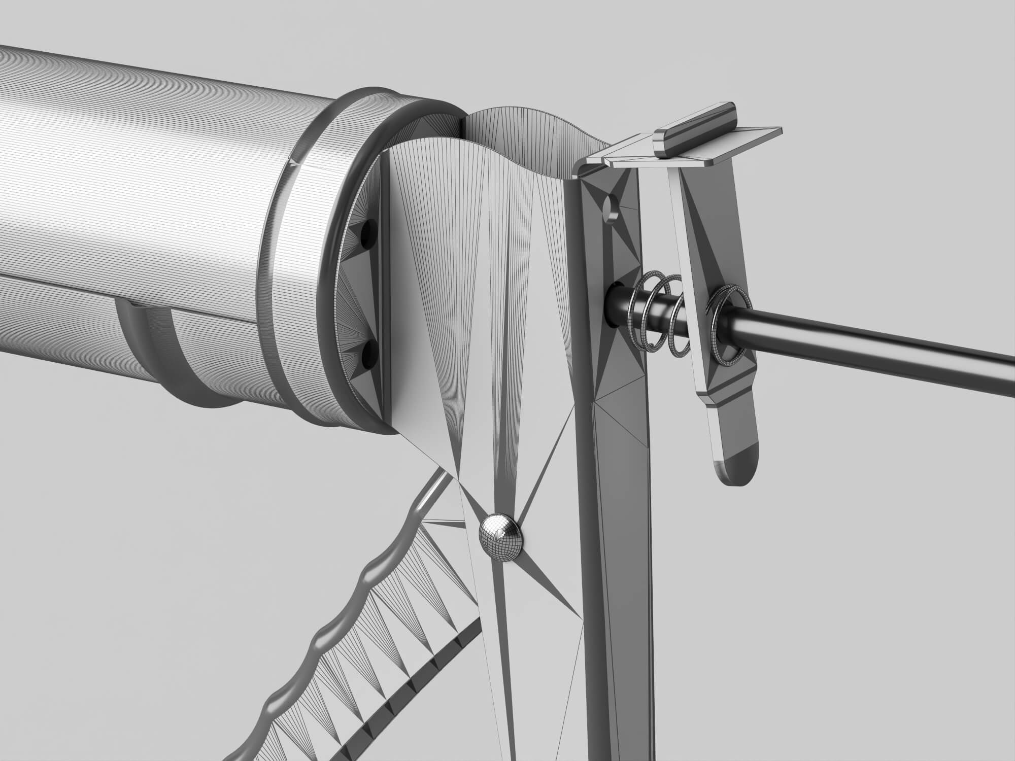 Caulk Gun with Sealant Tube Lowpoly 3D Model 3D Model