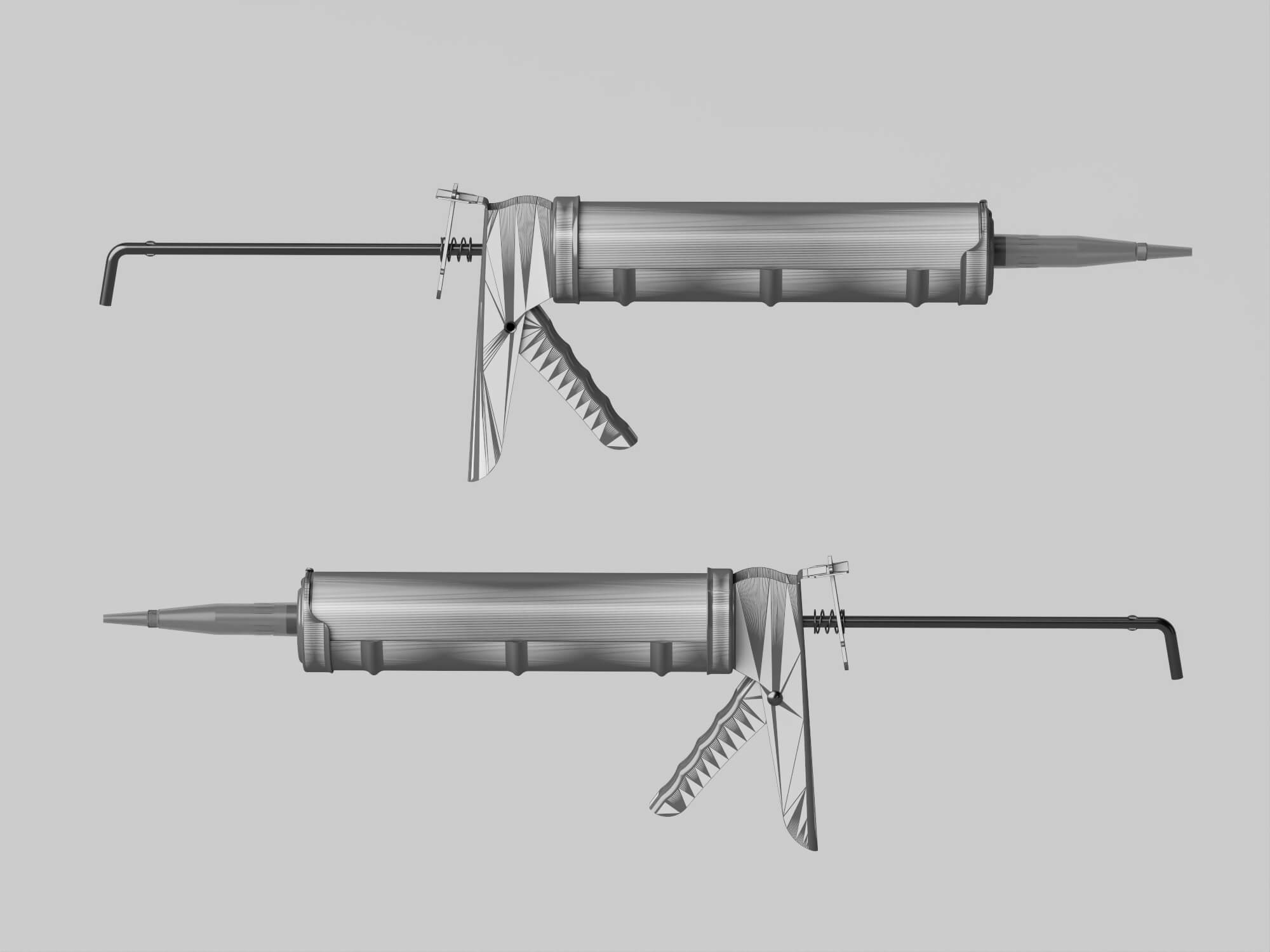 Caulk Gun with Sealant Tube Lowpoly 3D Model 3D Model