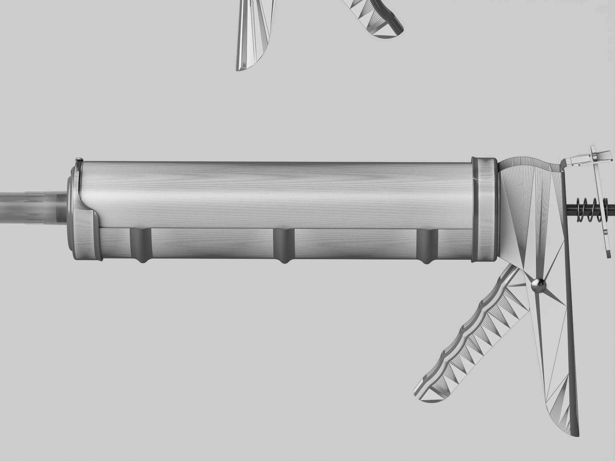Caulk Gun with Sealant Tube Lowpoly 3D Model 3D Model