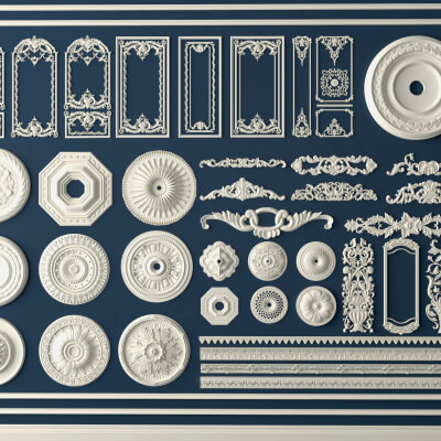 Ceiling Rosette and Plaster Frame Molding Collection