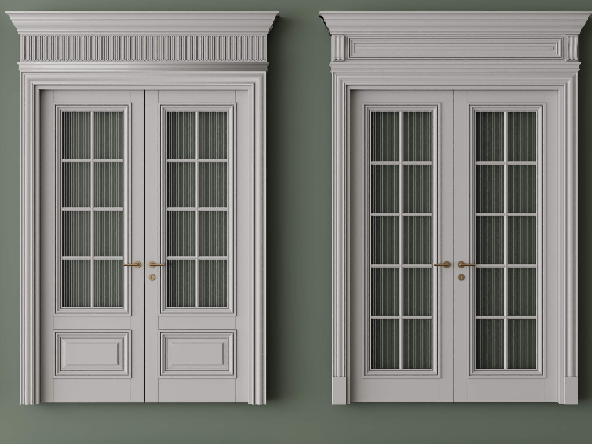 Classic Glass Double Doors 3d Models 3D Model