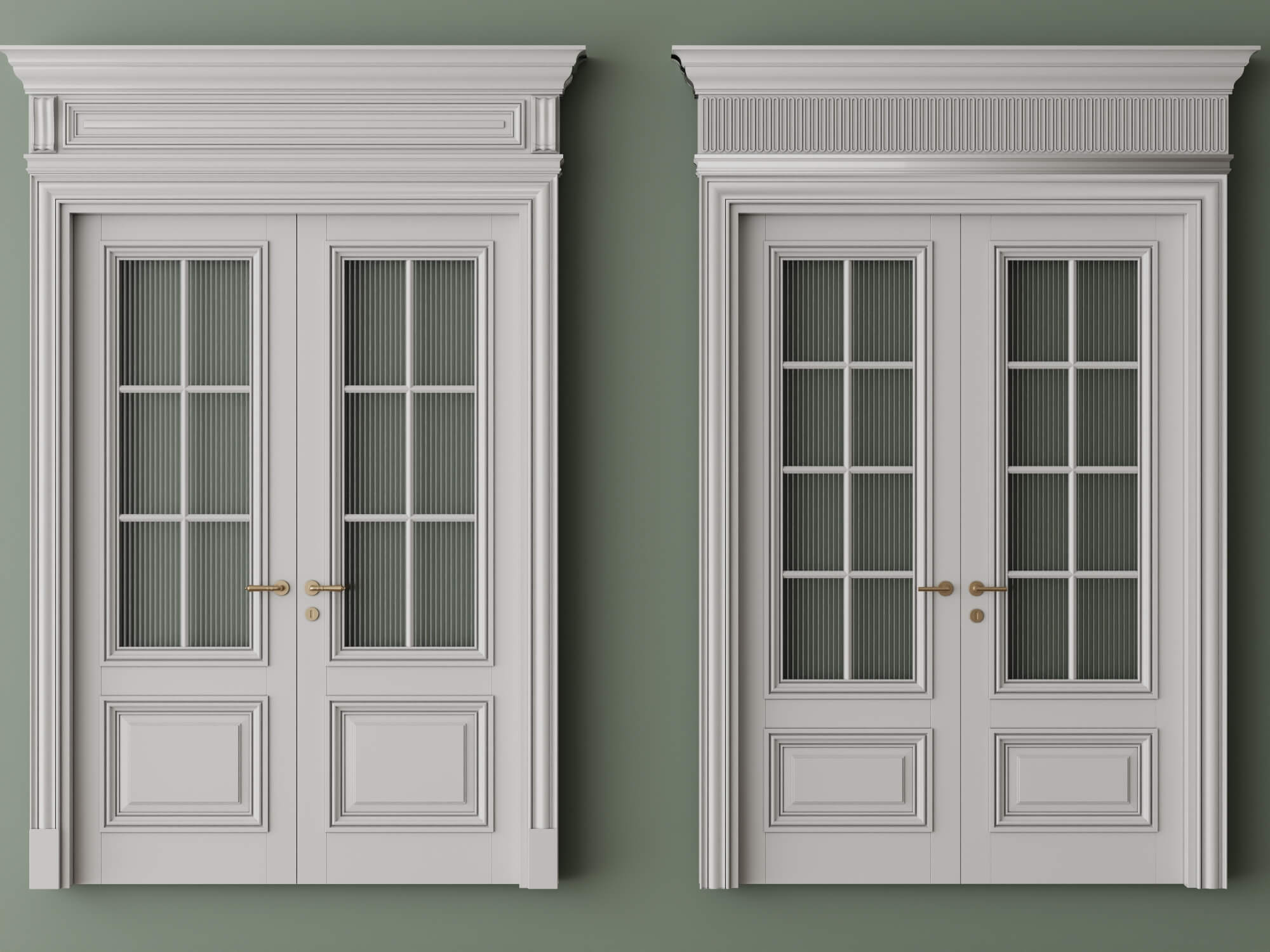 Classic Glass Double Doors 3d Models 3D Model