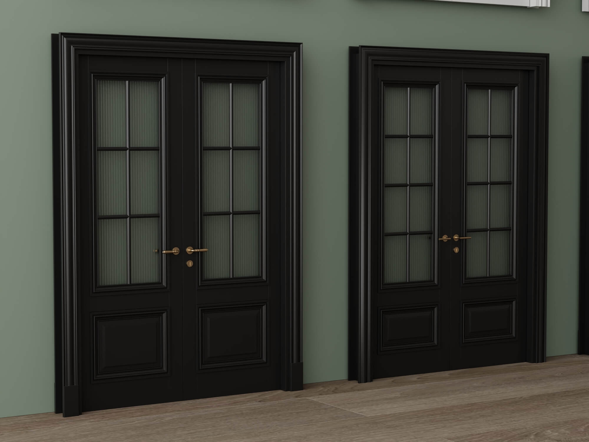 Classic Glass Double Doors 3d Models 3D Model