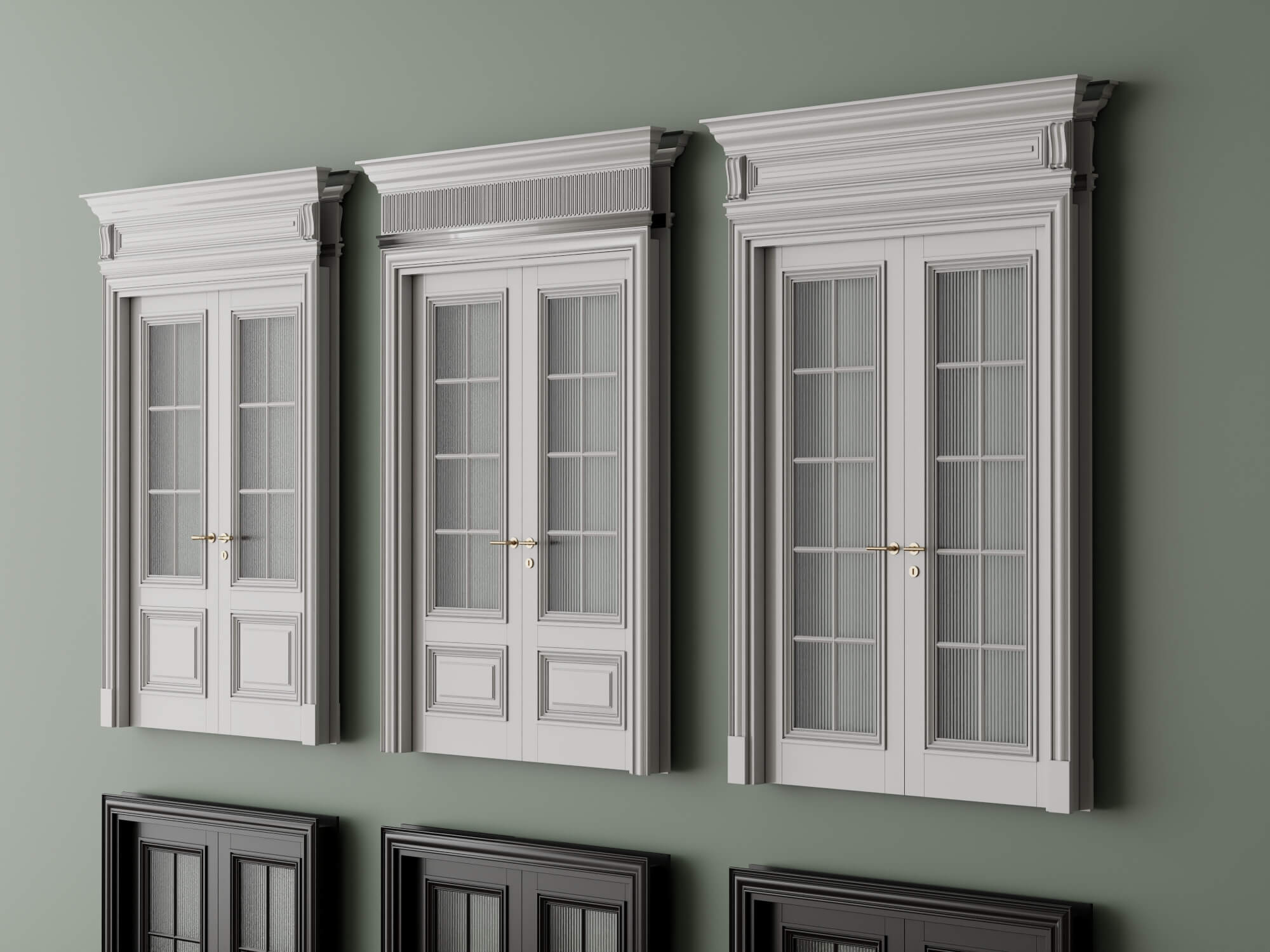 Classic Glass Double Doors 3d Models 3D Model