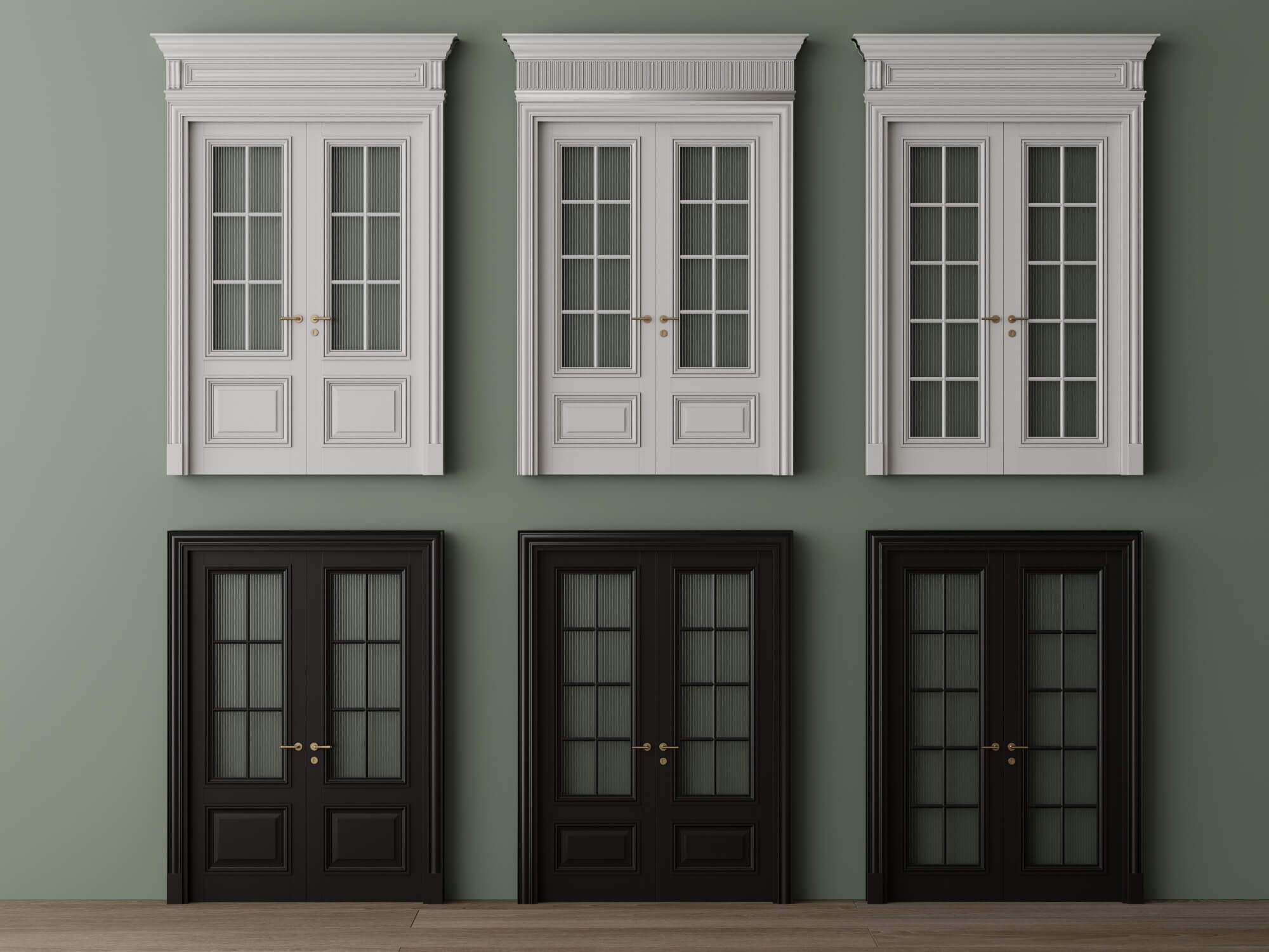 Classic Glass Double Doors 3d Models 3D Model