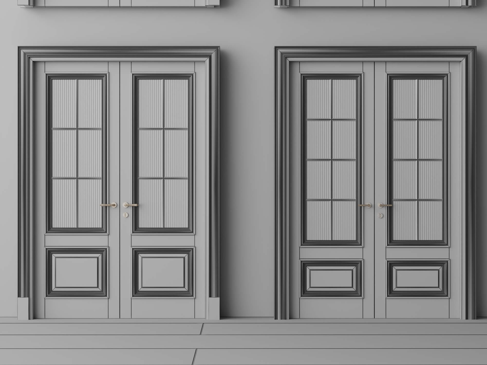 Classic Glass Double Doors 3d Models 3D Model