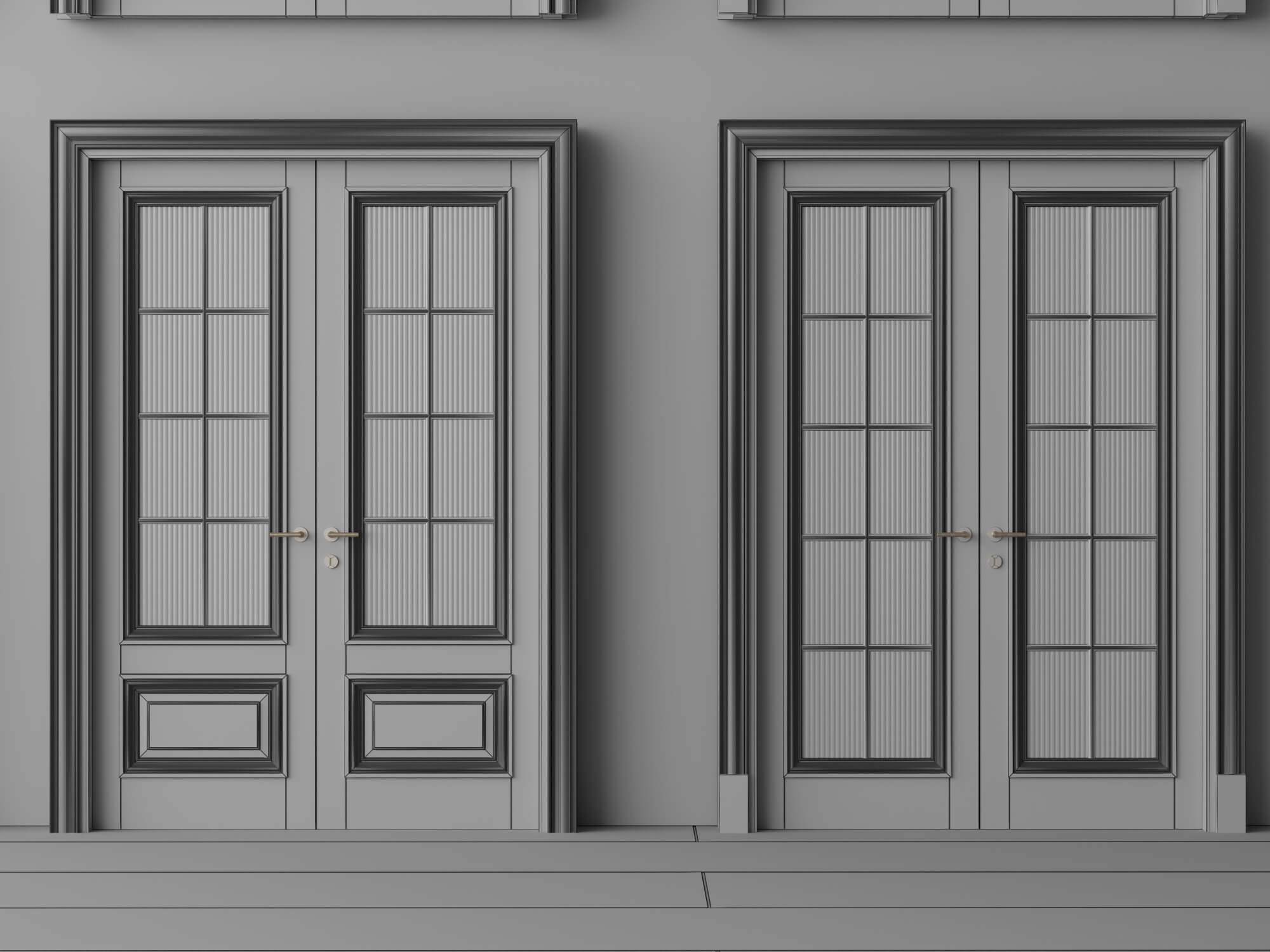 Classic Glass Double Doors 3d Models 3D Model
