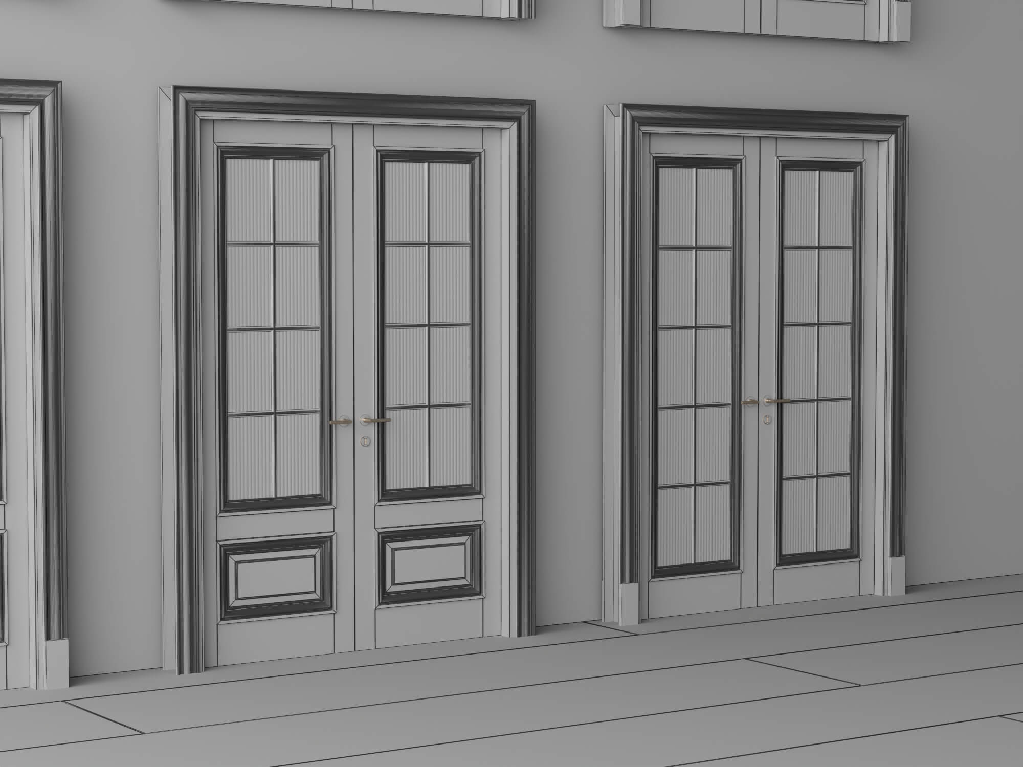 Classic Glass Double Doors 3d Models 3D Model