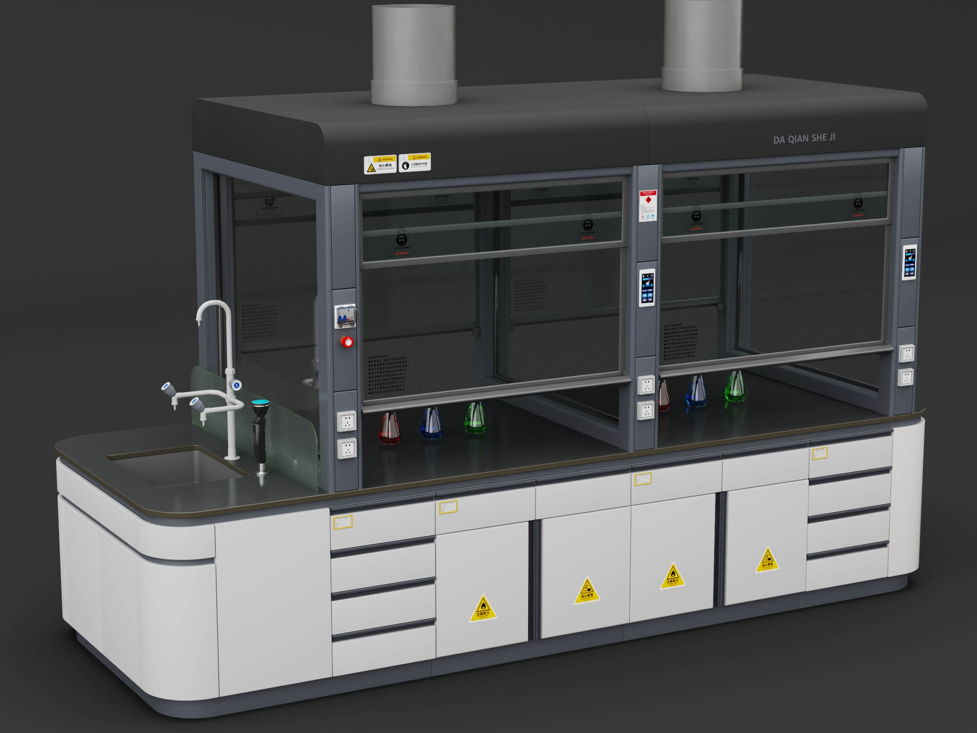 Laboratory Fume Hood Workstation 3D Model