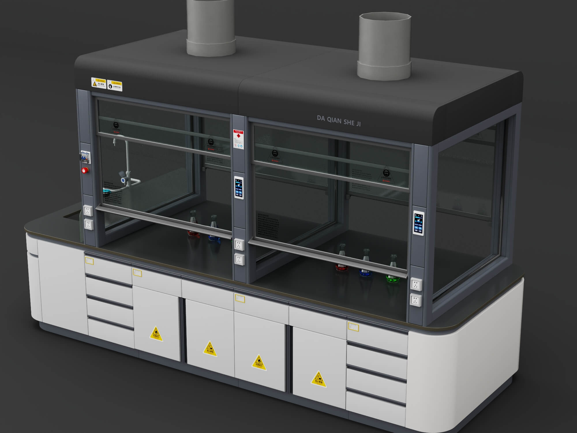 Laboratory Fume Hood Workstation 3D Model