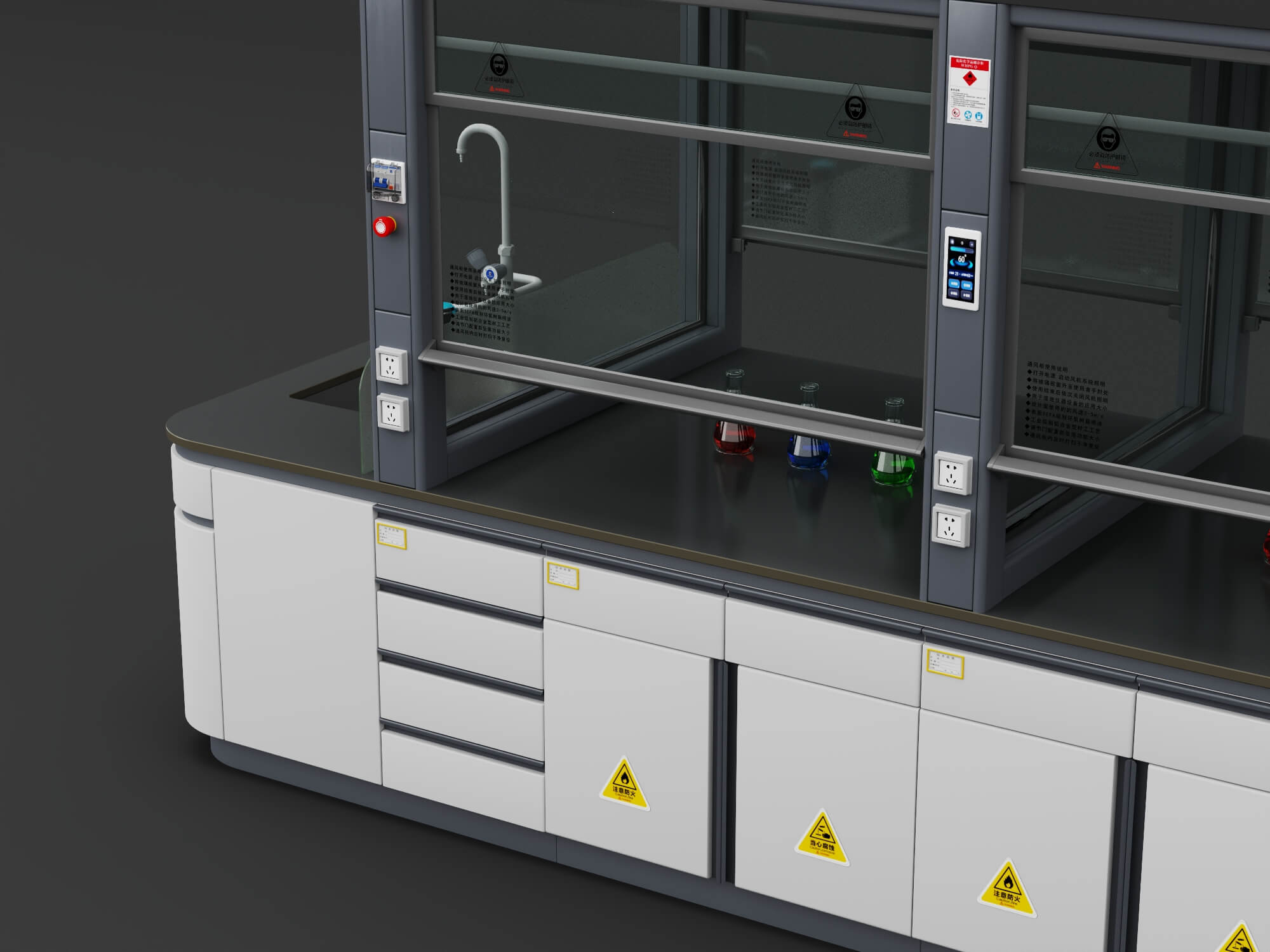 Laboratory Fume Hood Workstation 3D Model