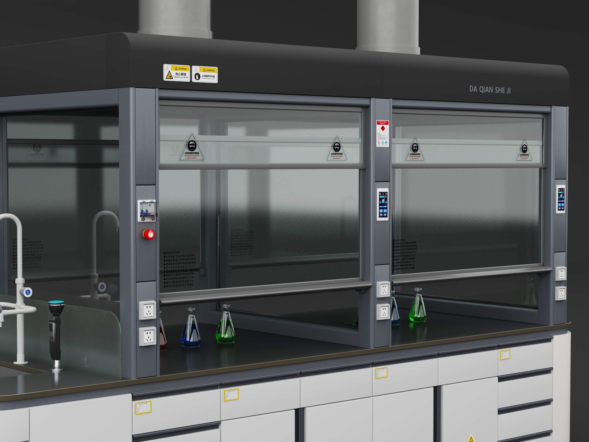Laboratory Fume Hood Workstation 3D Model