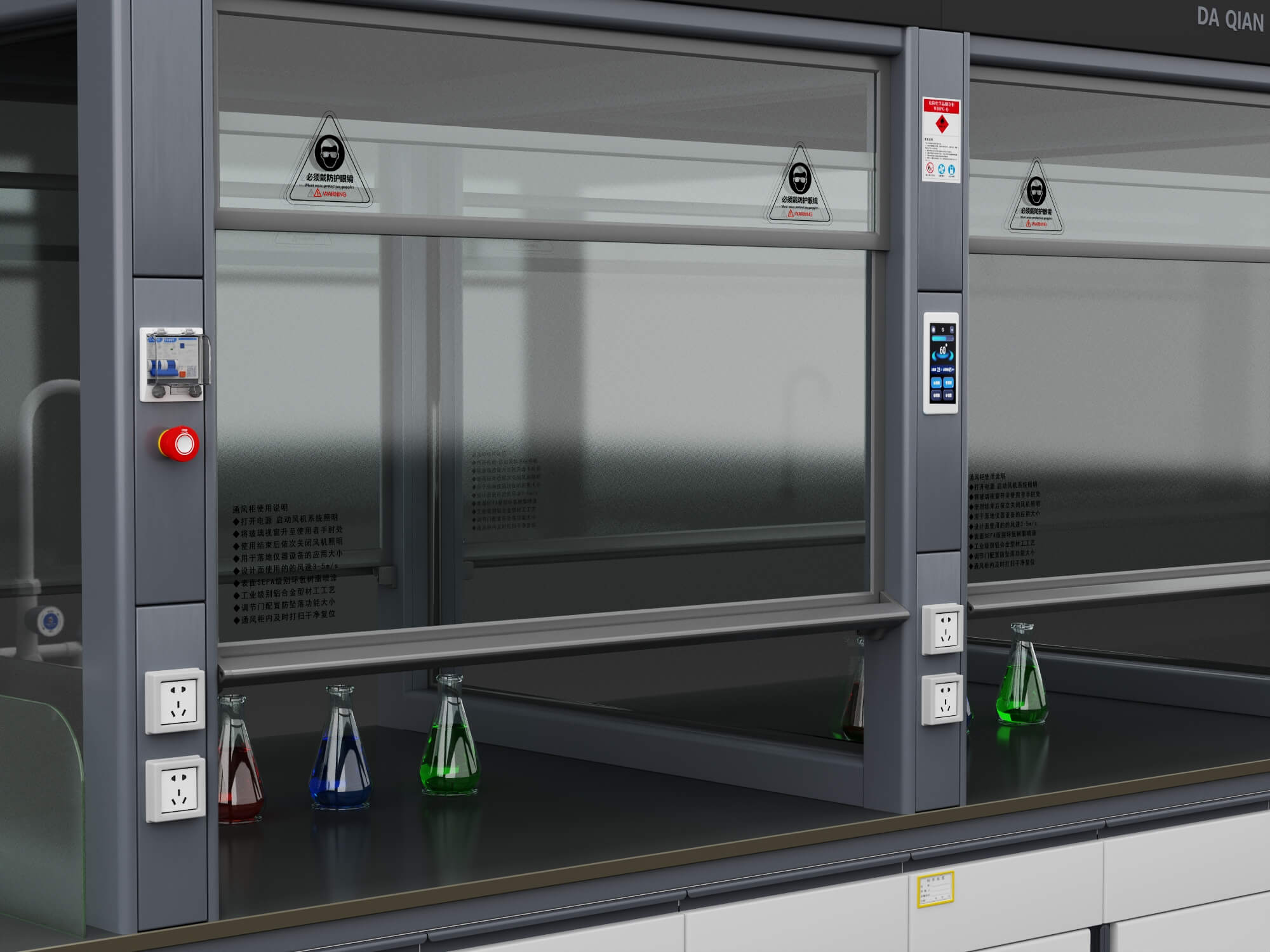 Laboratory Fume Hood Workstation 3D Model