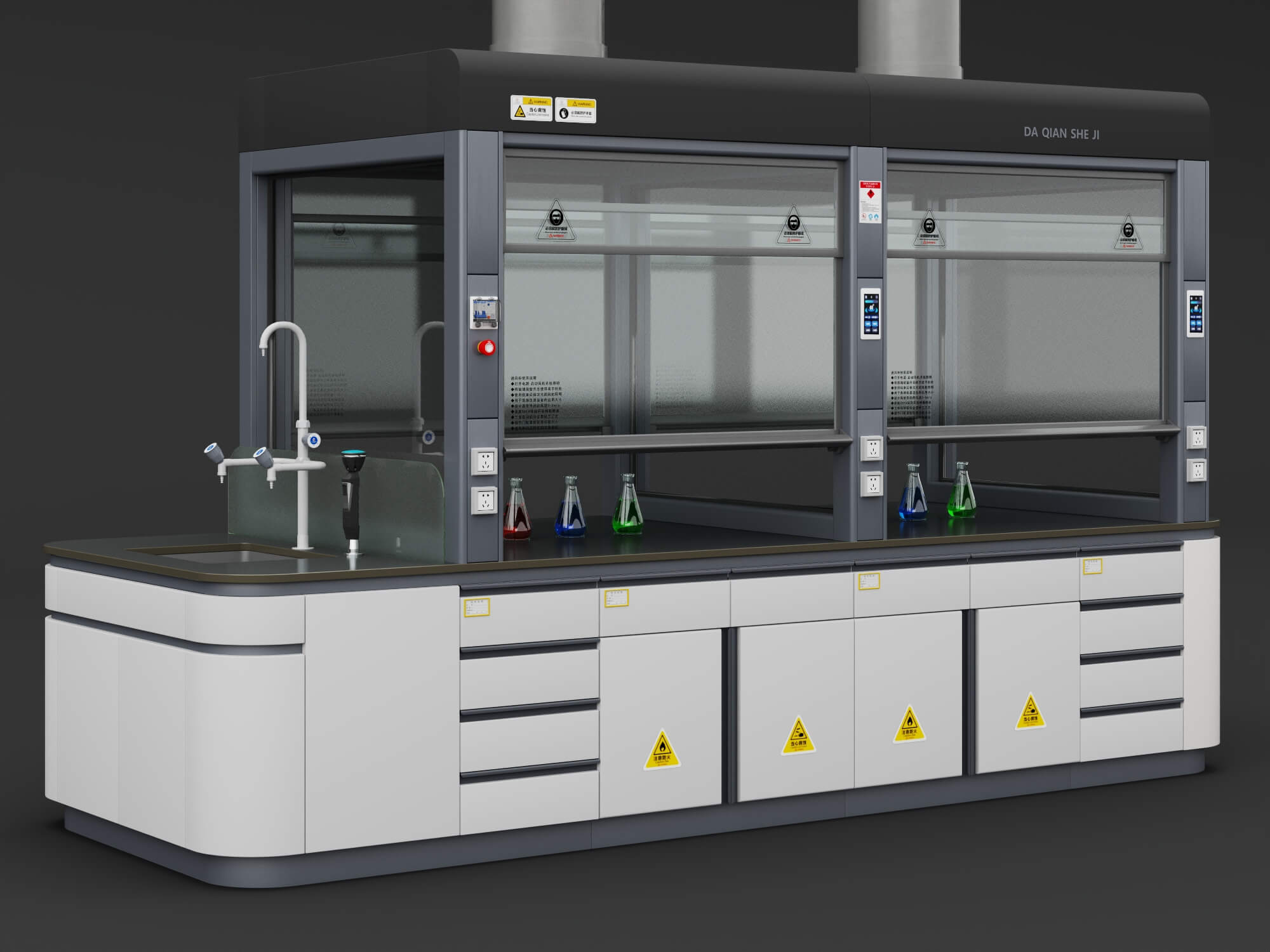 Laboratory Fume Hood Workstation 3D Model