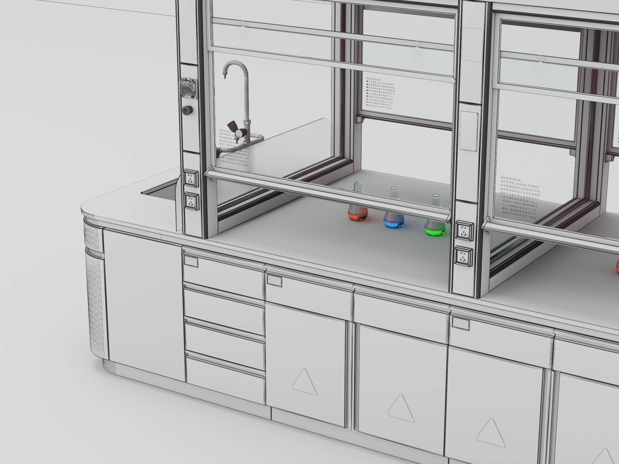 Laboratory Fume Hood Workstation 3D Model