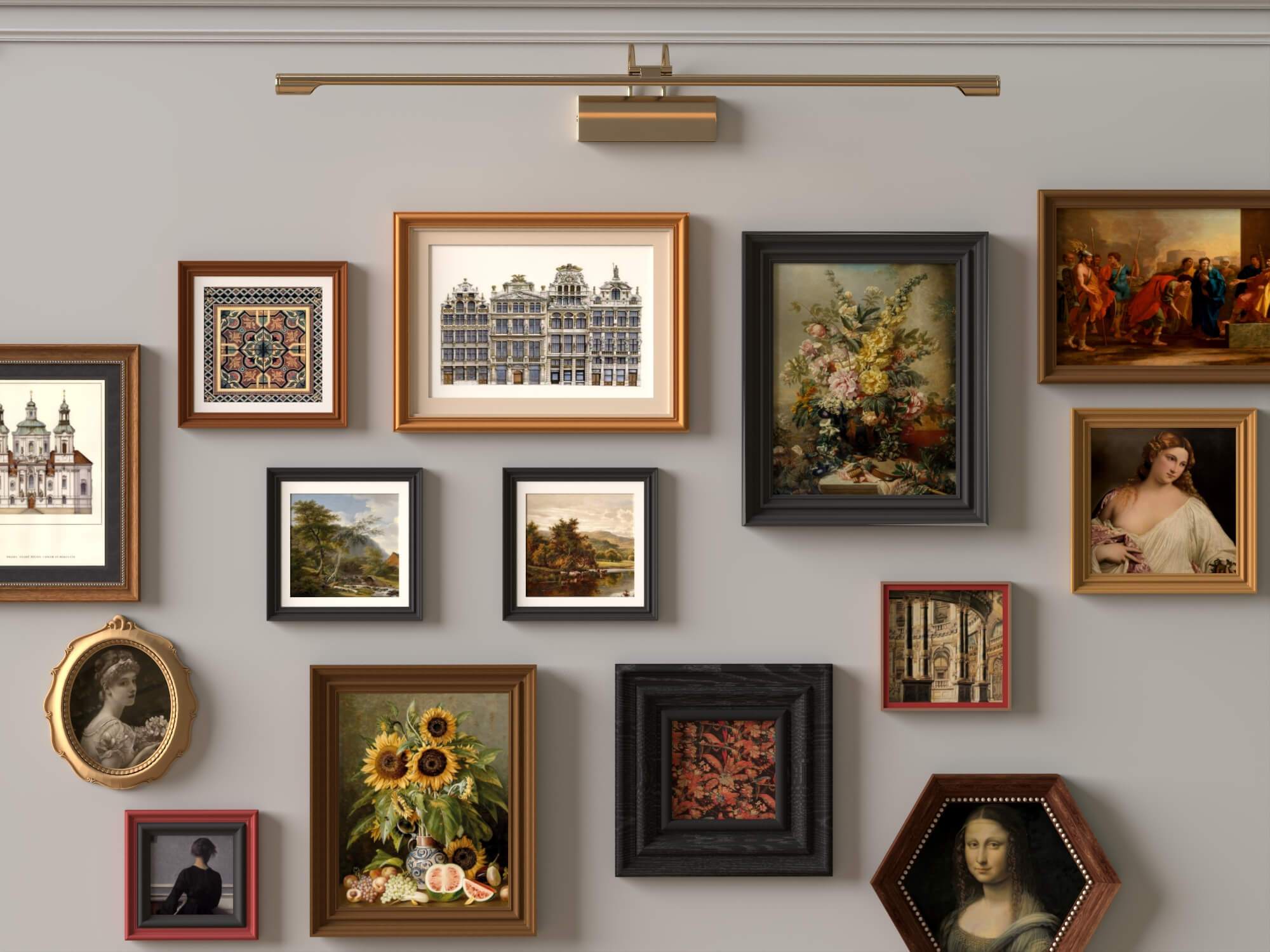 Classic Painting Gallery Wall 3D Asset 3D Model