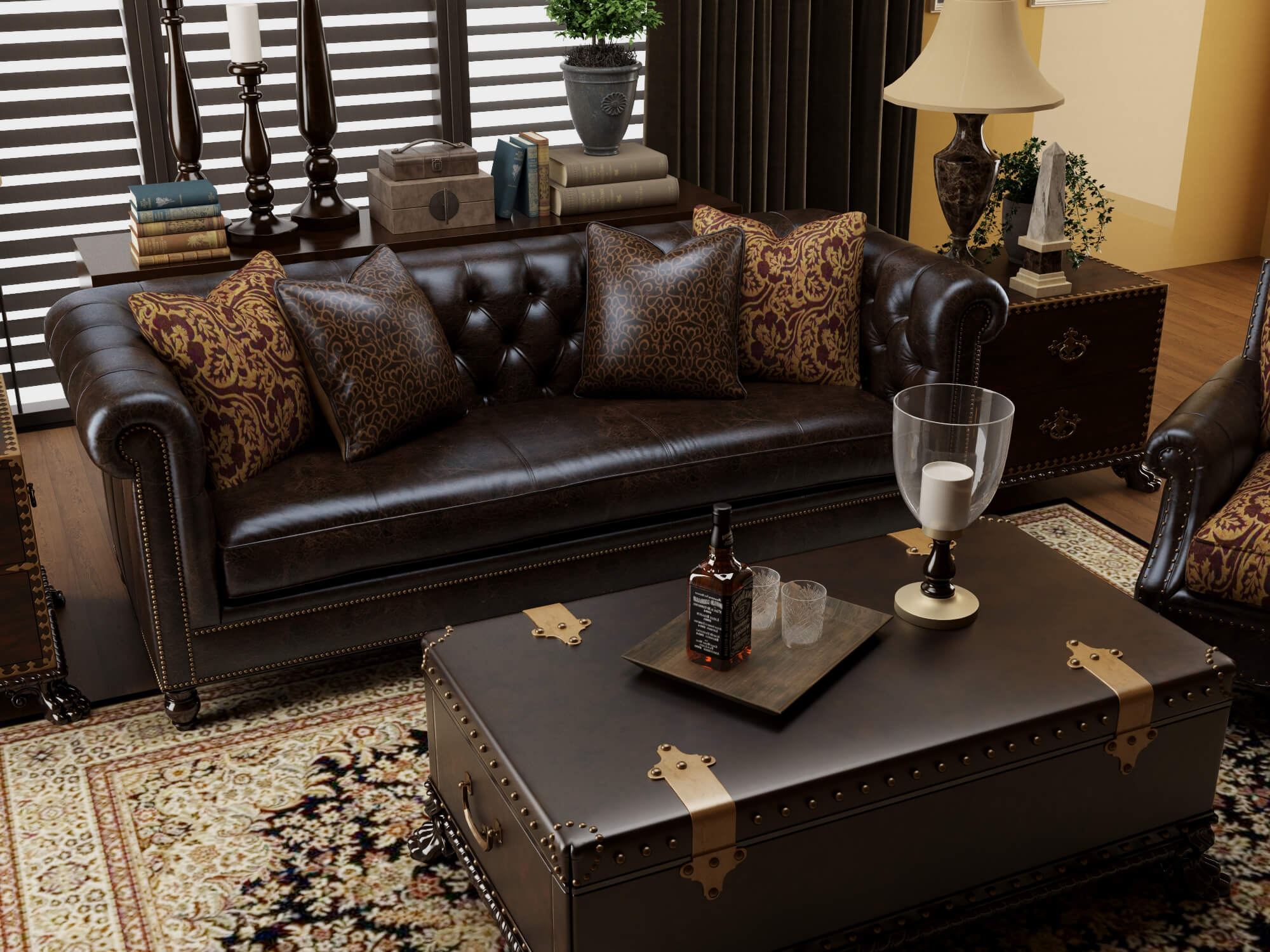 Classic Traditional Living Room Interior 3d Model 3D Model