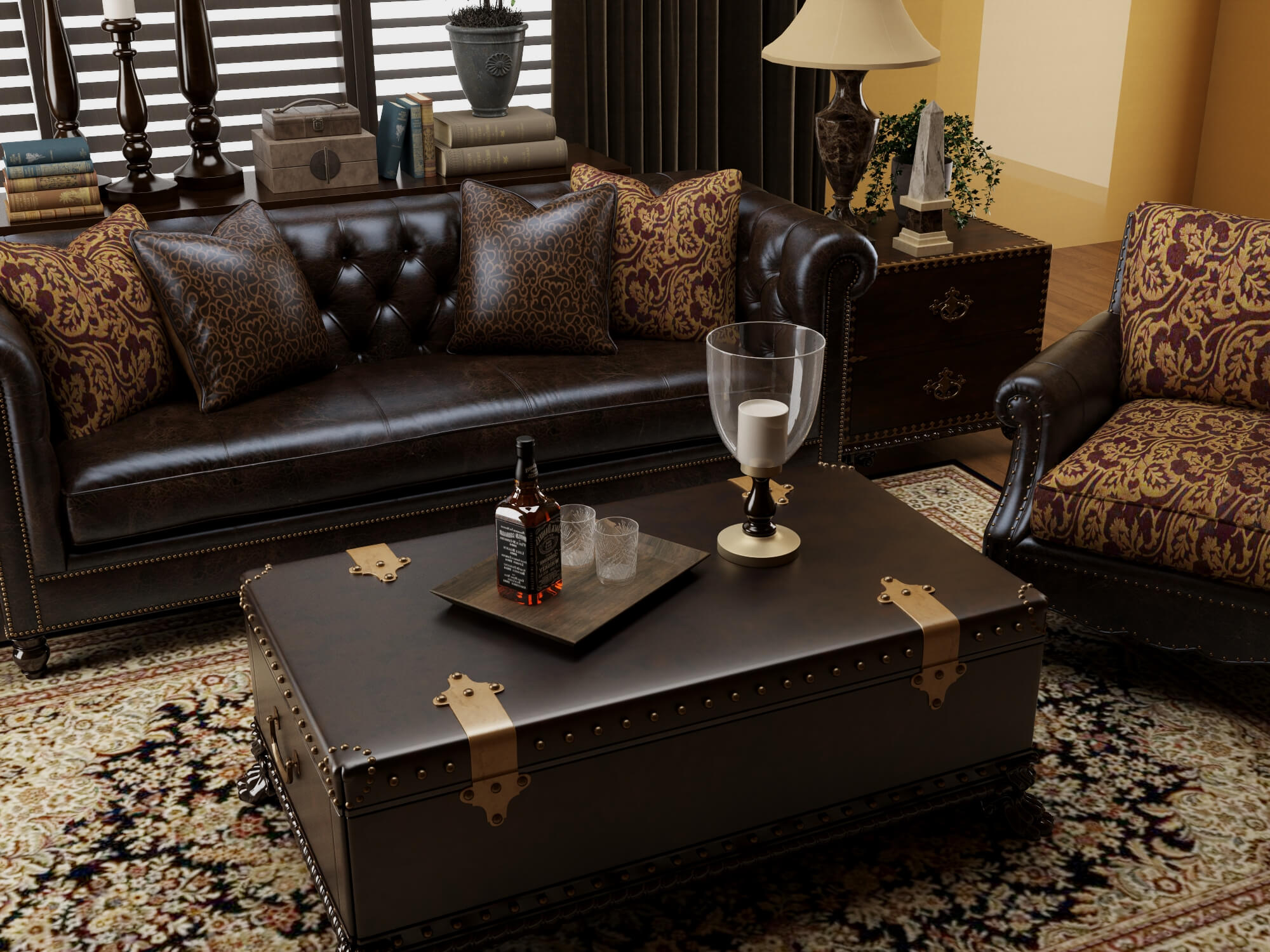 Classic Traditional Living Room Interior 3d Model 3D Model