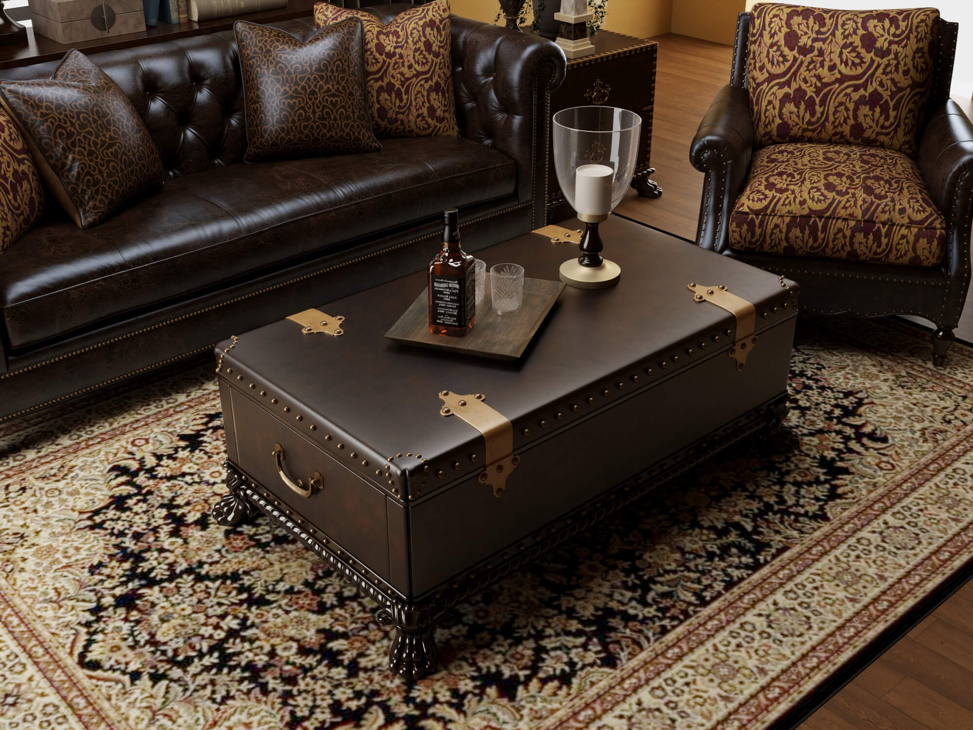 Classic Traditional Living Room Interior 3d Model 3D Model