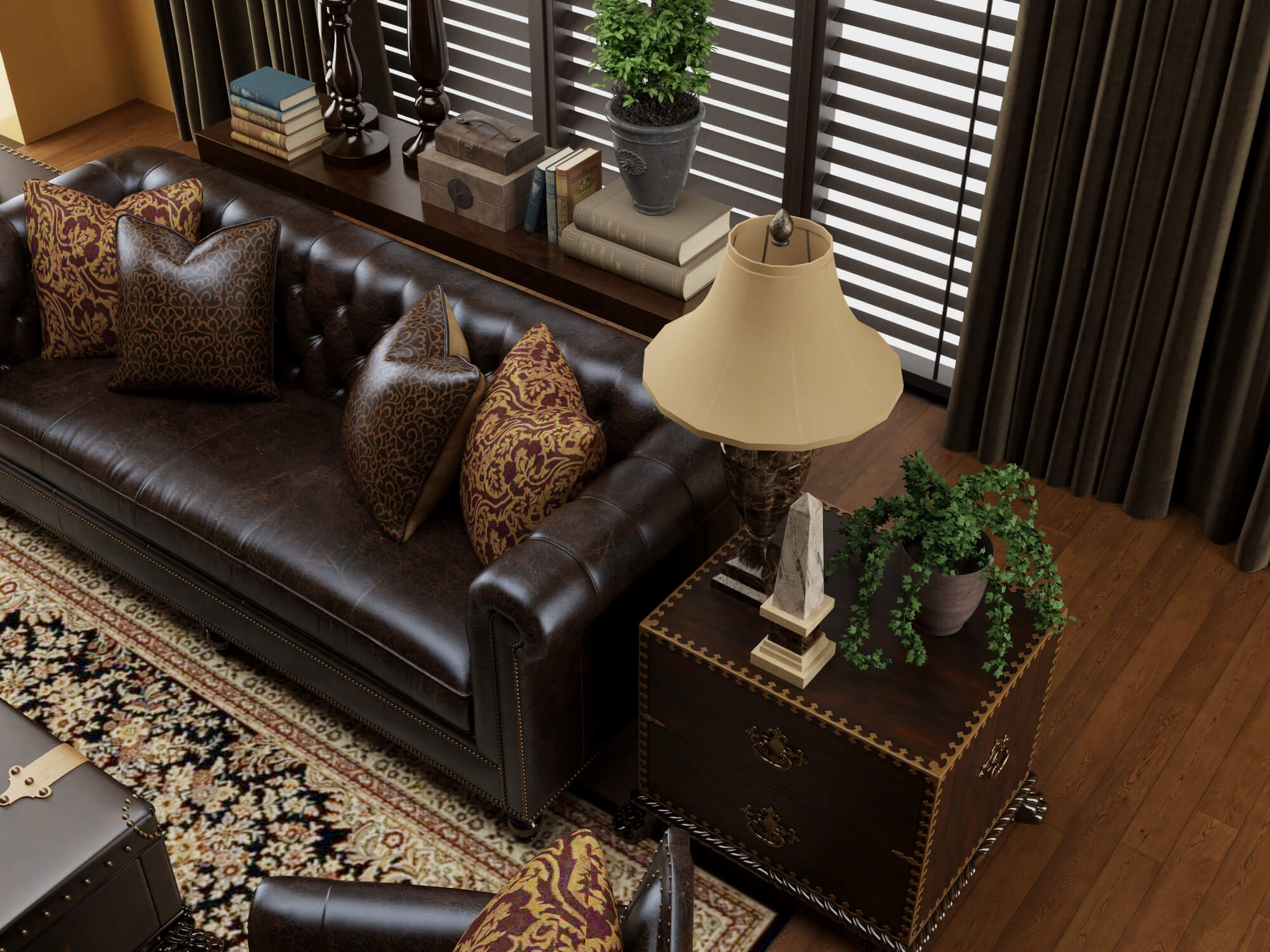 Classic Traditional Living Room Interior 3d Model 3D Model