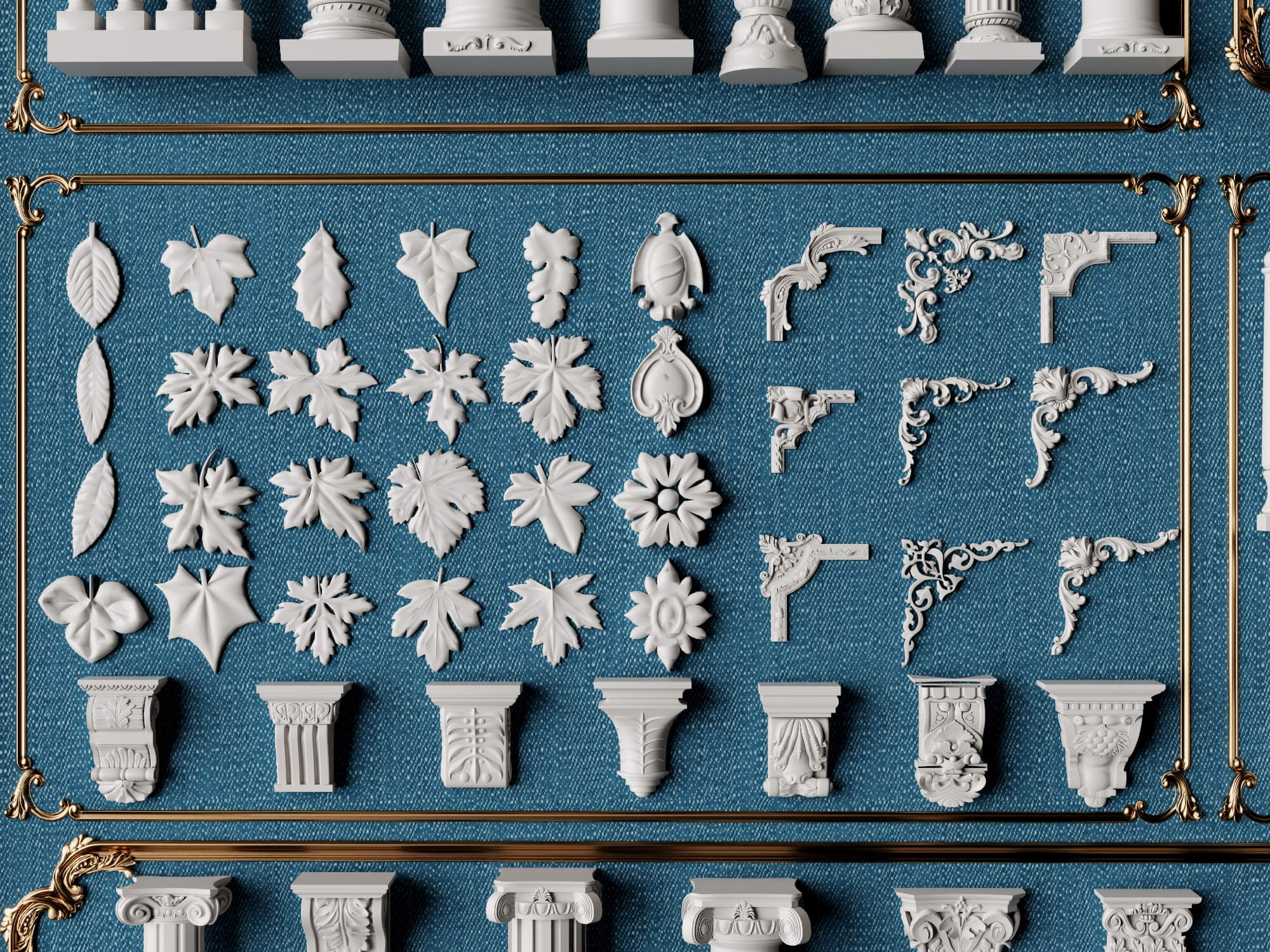 Classical Column Baluster and Plaster Ornament Mega Pack 3D Model