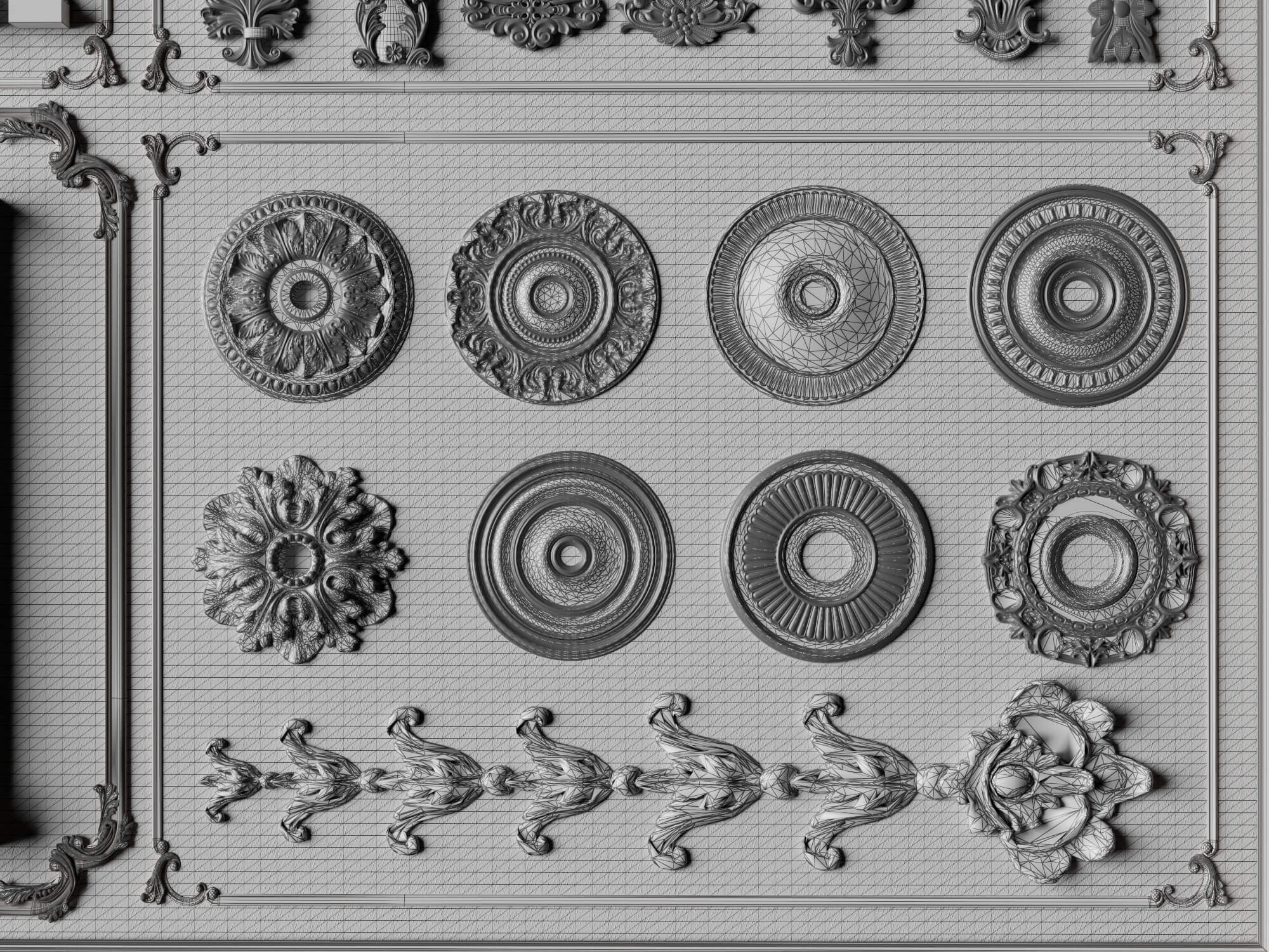 Classical Column Baluster and Plaster Ornament Mega Pack 3D Model