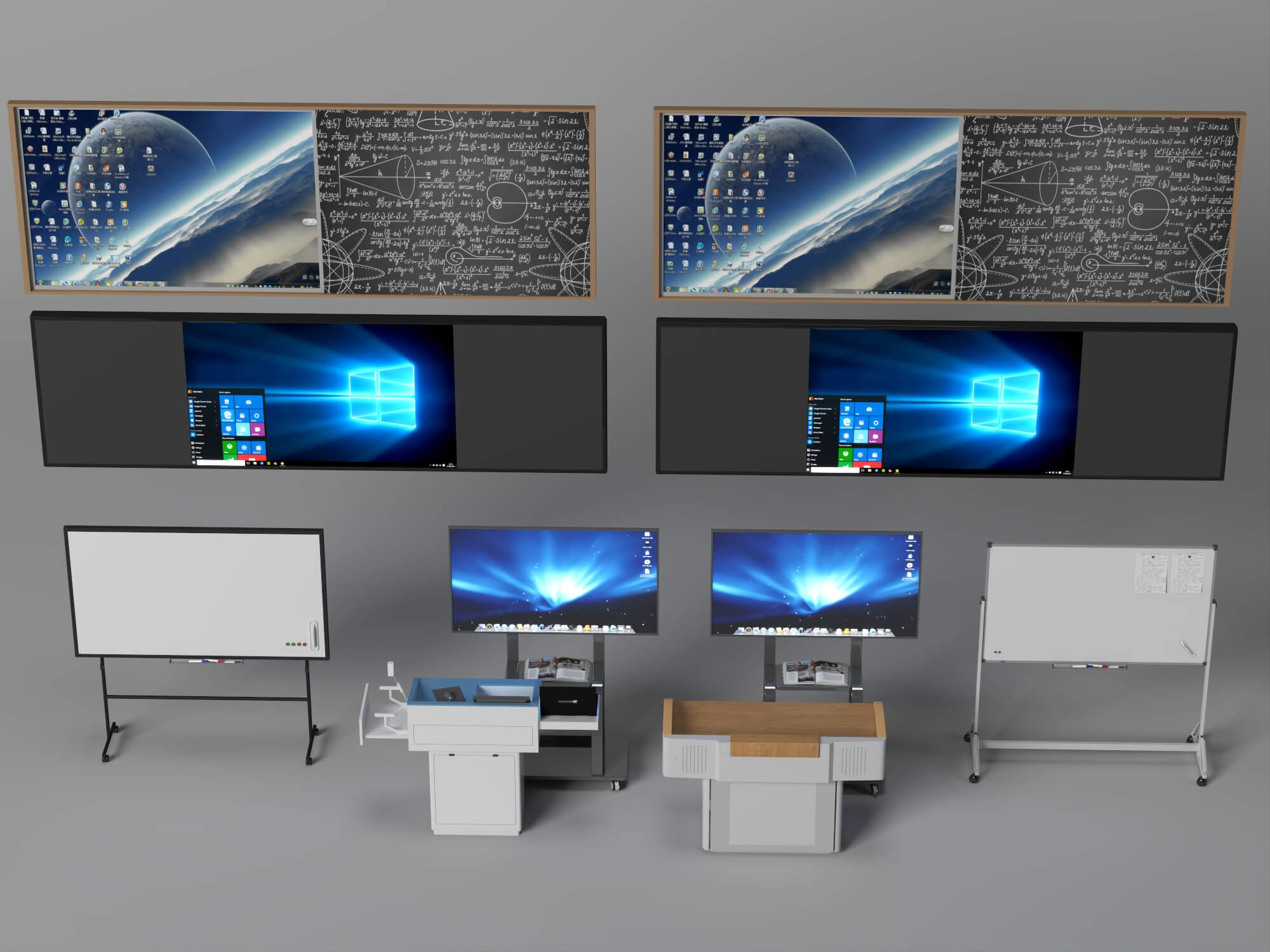 Classroom Teaching Equipment Collection 3D Model