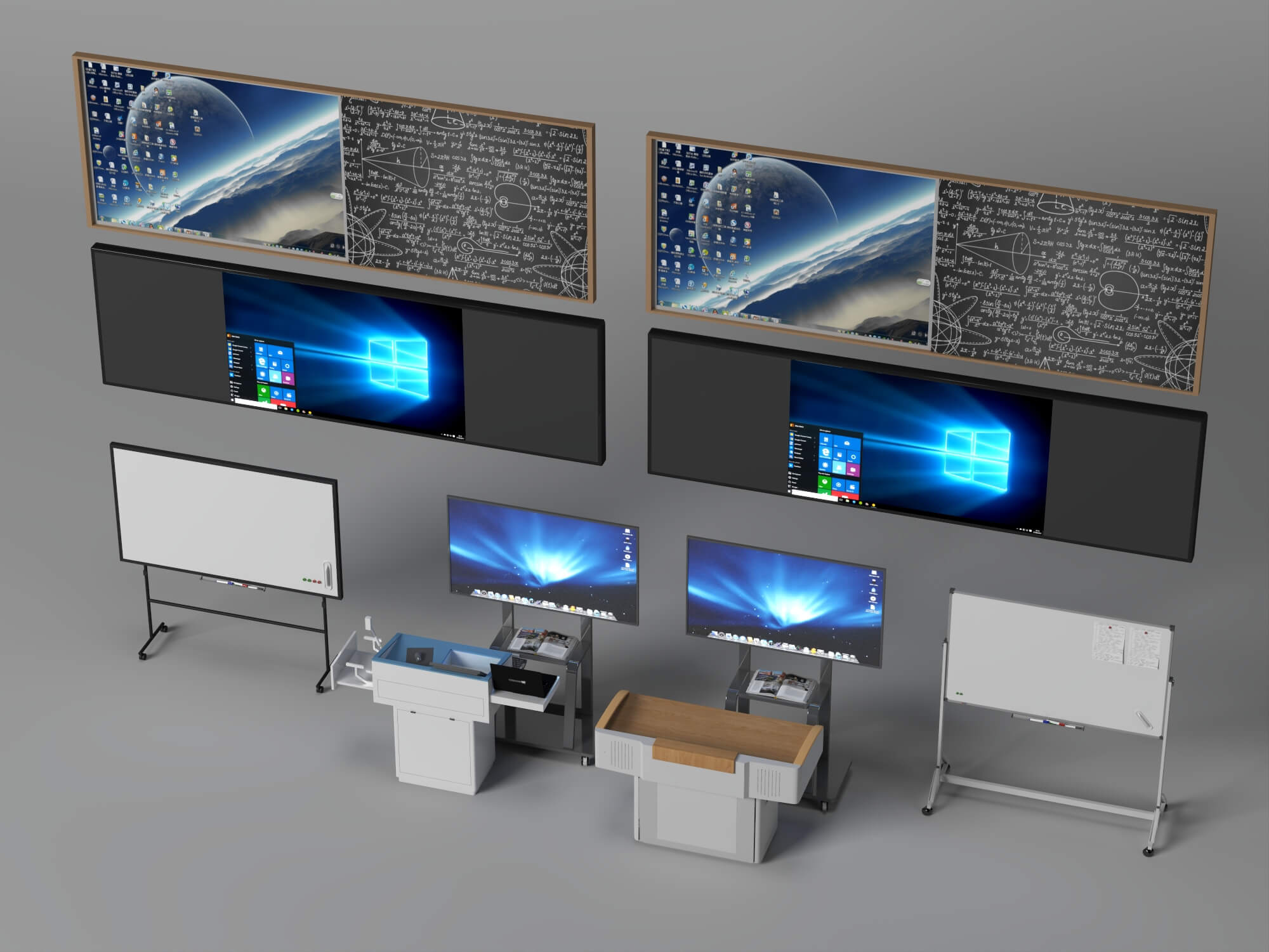 Classroom Teaching Equipment Collection 3D Model