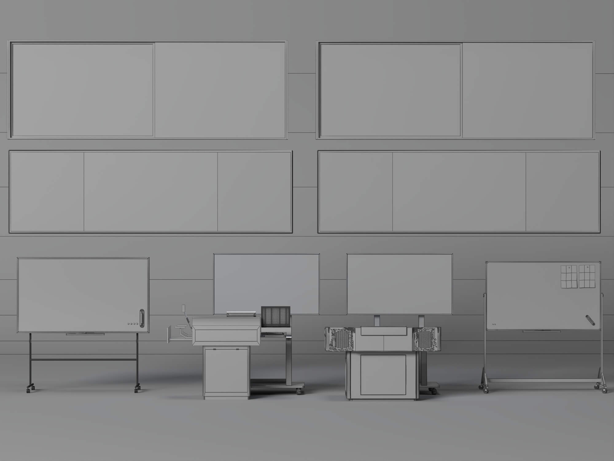 Classroom Teaching Equipment Collection 3D Model
