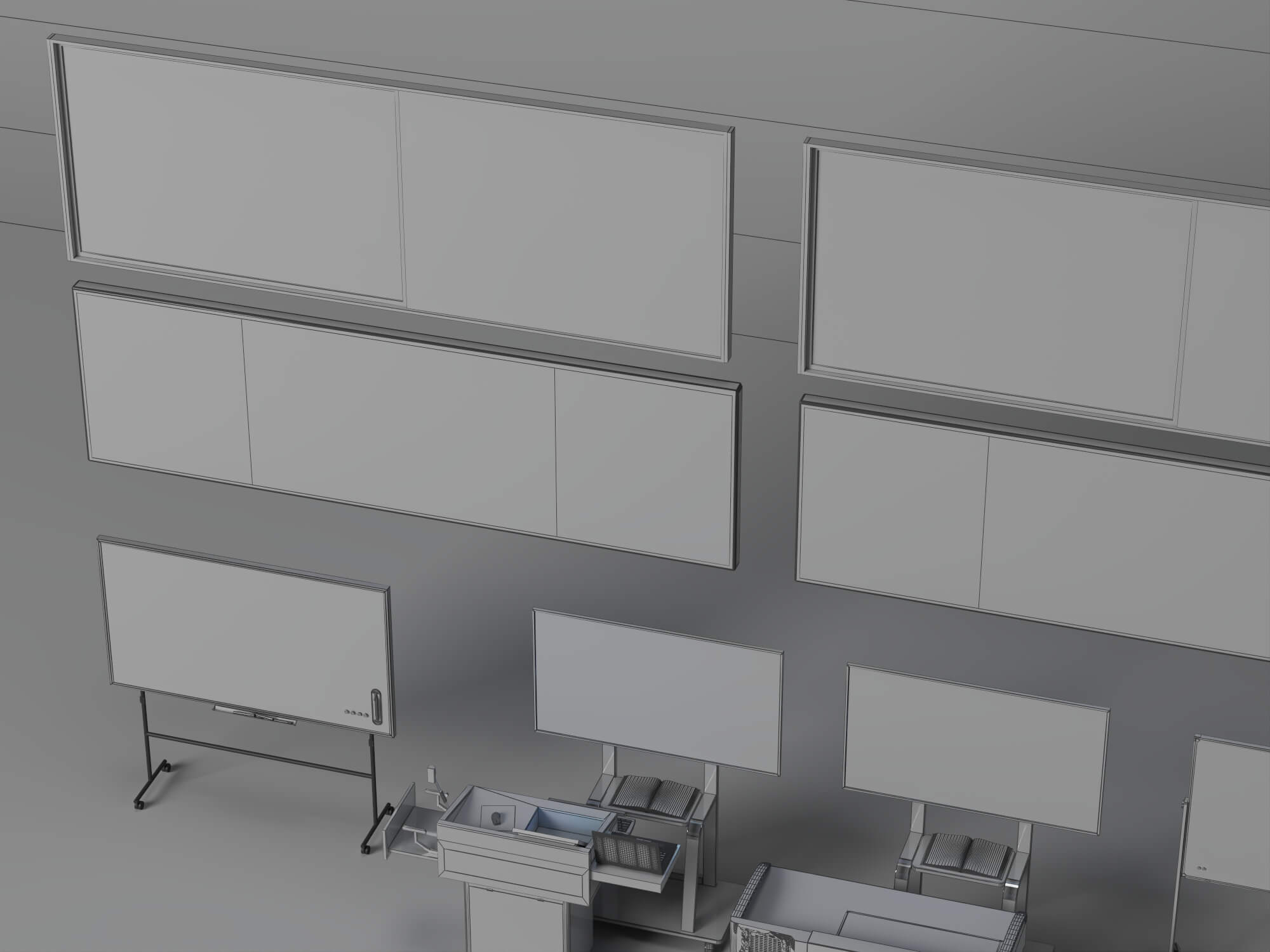 Classroom Teaching Equipment Collection 3D Model